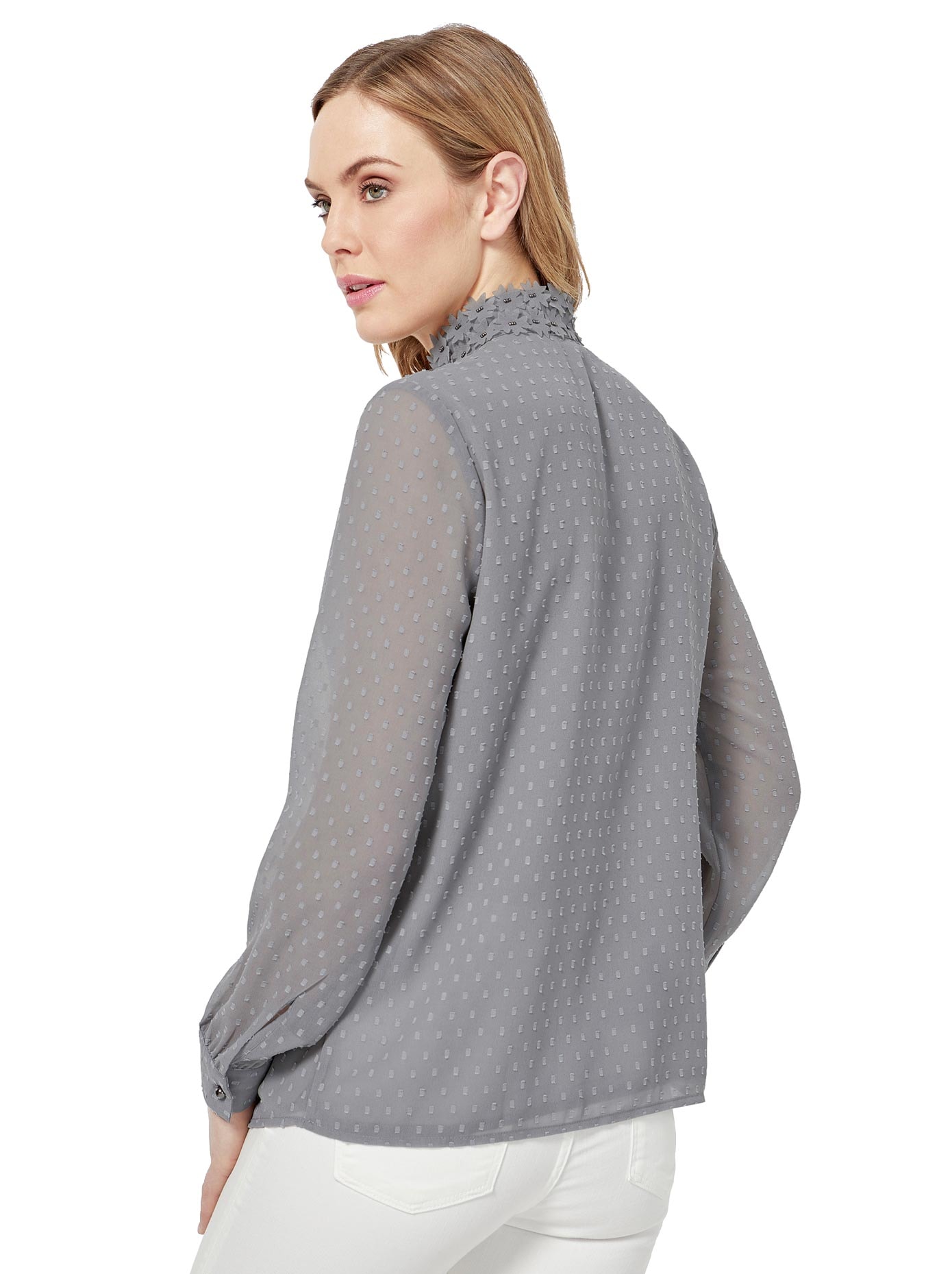 Bluse mit Blüten-Applikation