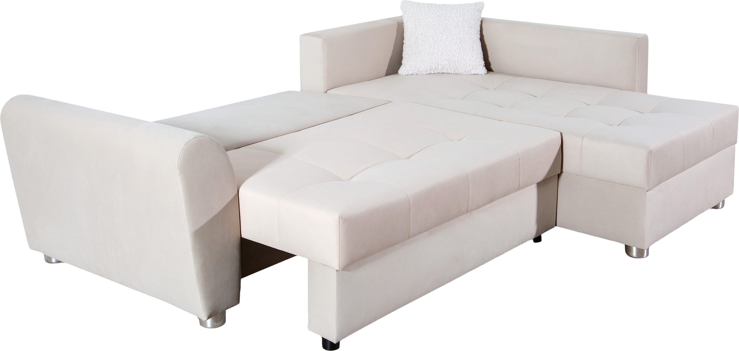 COLLECTION AB Ecksofa »Jana L-Form«, inkl. Bettfunktion,Bettkasten und Bonnelfederkern