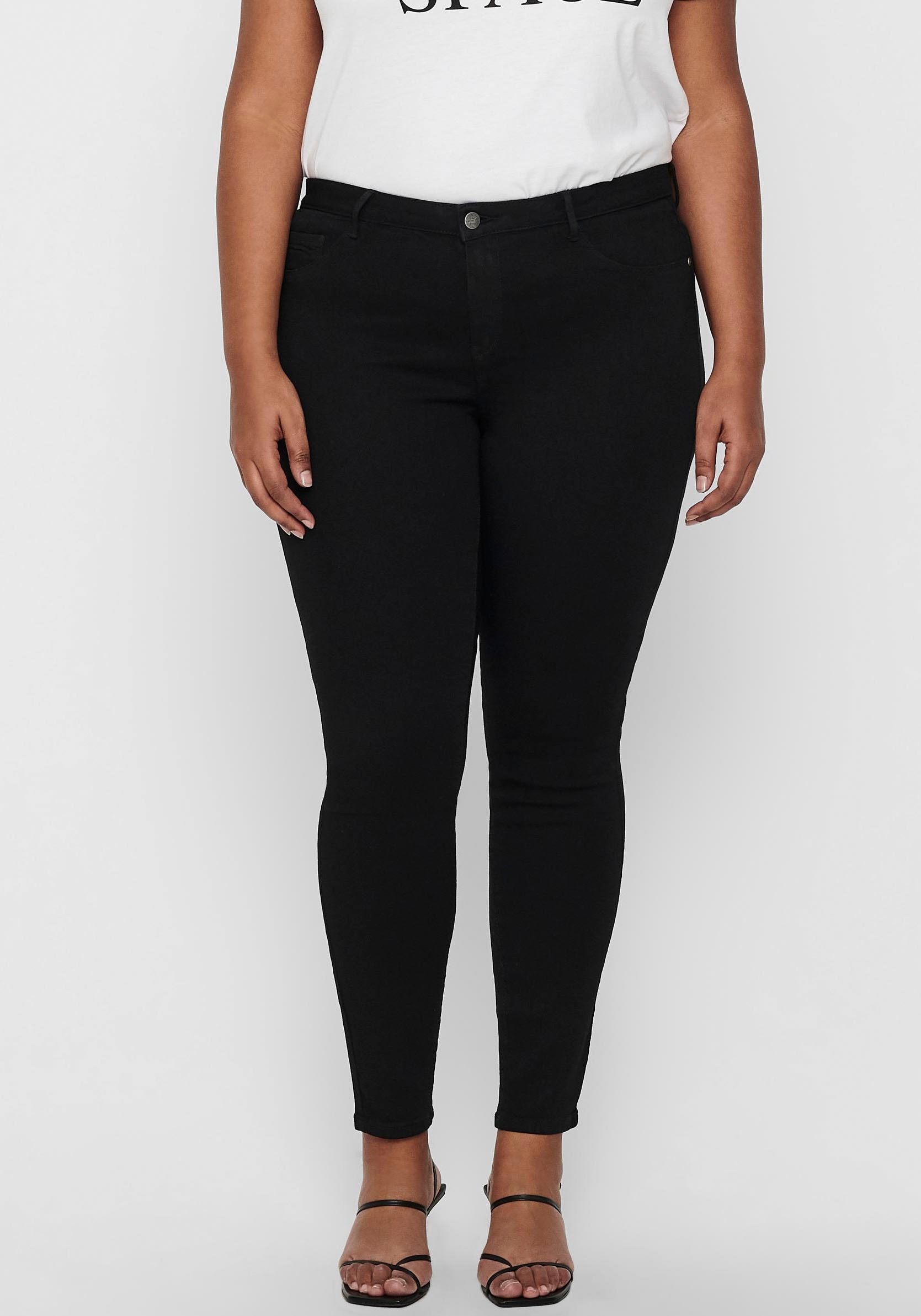 Image of ONLY CARMAKOMA Skinny-fit-Jeans "CARTHUNDER REG PUSH UP SK DNM"
