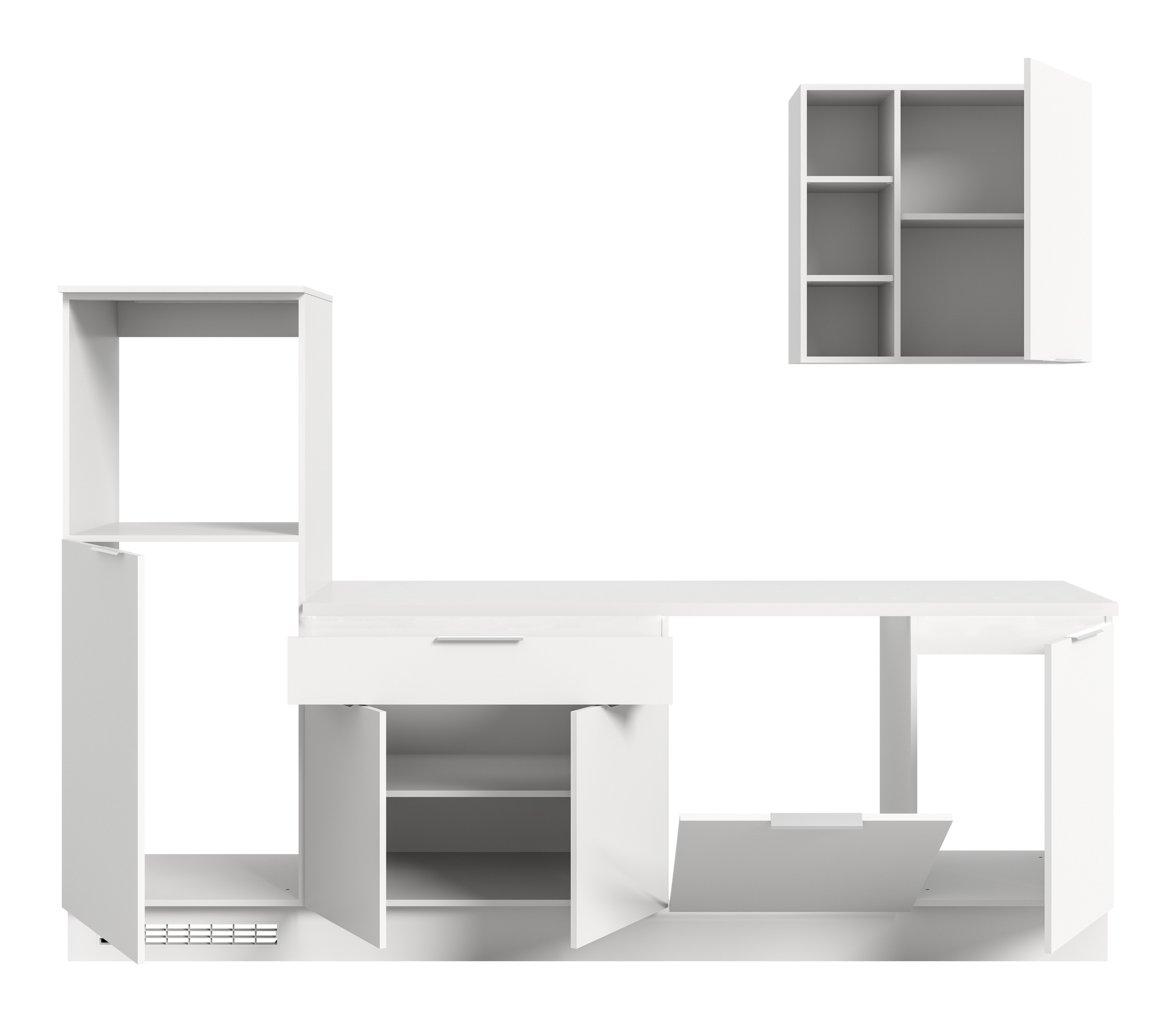 KOCHSTATION Kitchenette »KS-Lulea« Breite 260 cm, ohne E-Geräte, mit 3 cm starker Arbeitsplatte