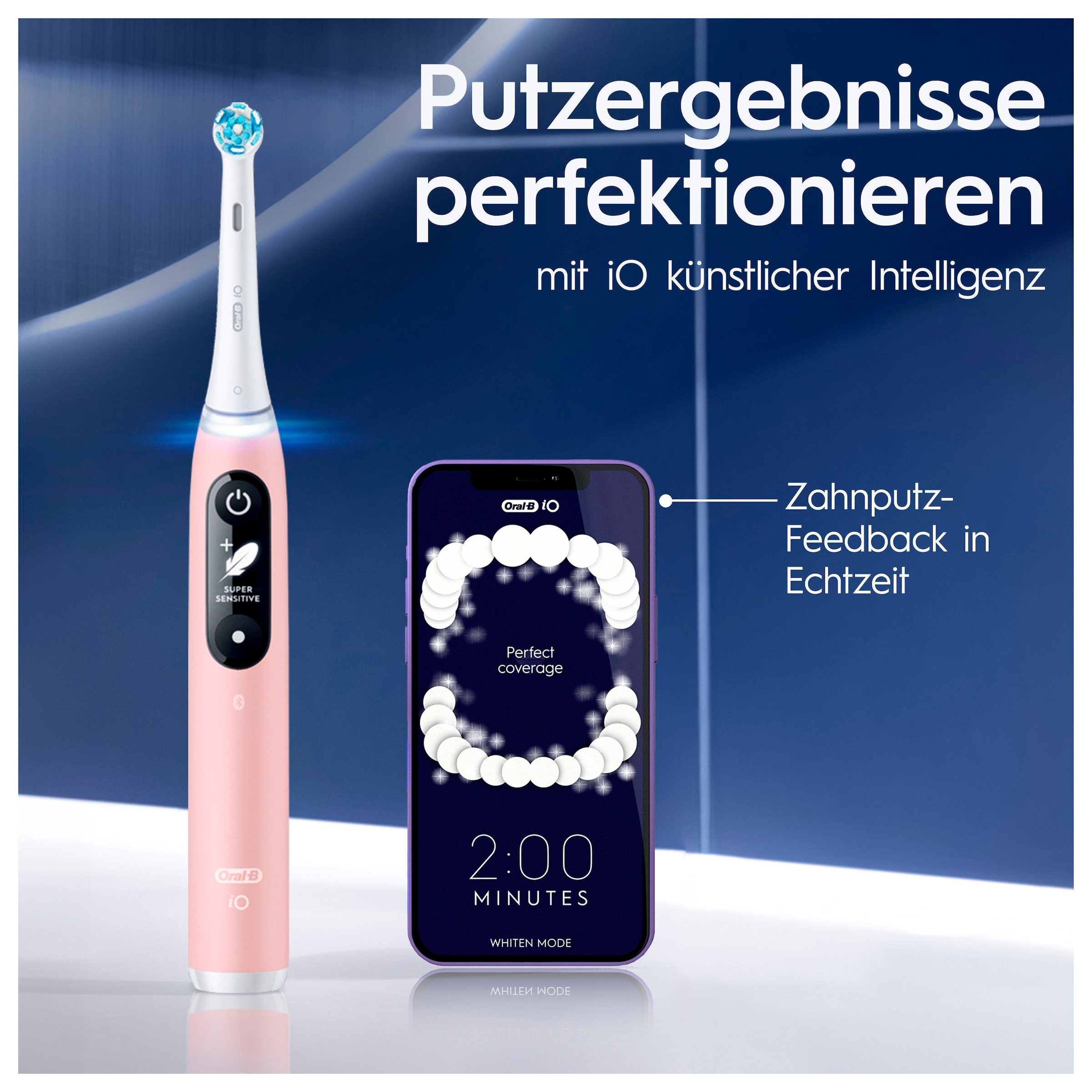 Oral-B Elektrische Zahnbürste »iO Series 6 N«, 2 St. Aufsteckbürsten, Magnet-Technologie, Display & Reiseetui