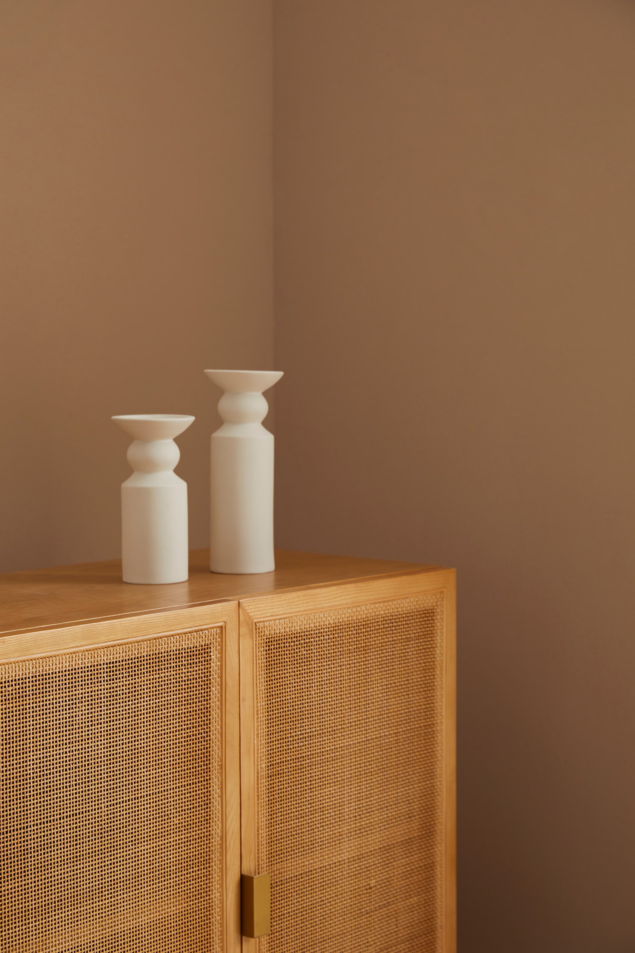 LeGer Home by Lena Gercke Kommode »Lina, TOPSELLER! Rattaneinsätze in den Fronten«, (Sideboard, Melinoberflächen), Mit Rattan Einsatz, 4 Innenfächer, teilmassiv
