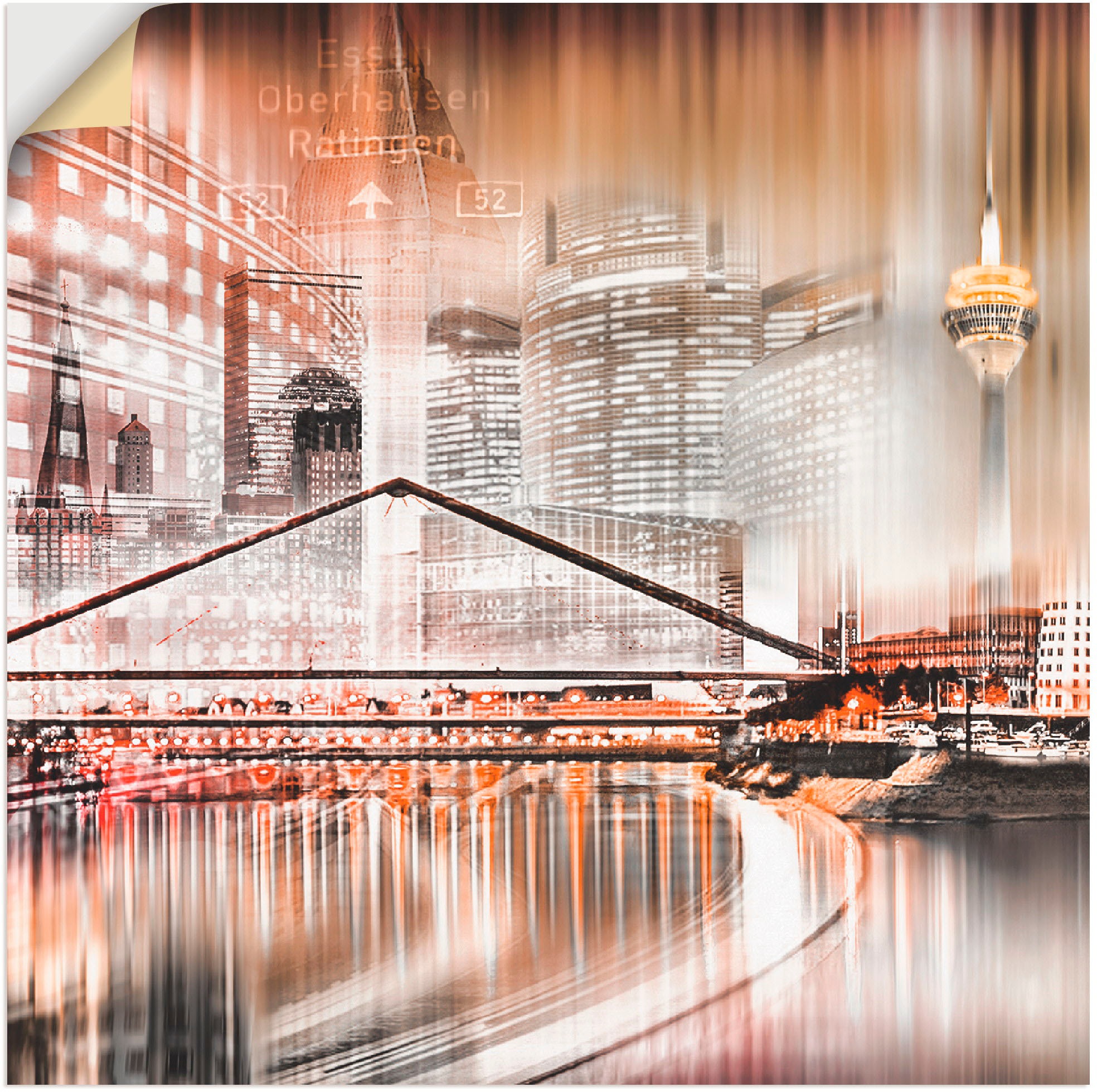Image of Artland Wandbild »Düsseldorf Collage Skyline 14«, Deutschland, (1 St.), in vielen Grössen & Produktarten -Leinwandbild, Poster, Wandaufkleber / Wandtattoo auch für Badezimmer geeignet bei Ackermann Versand Schweiz