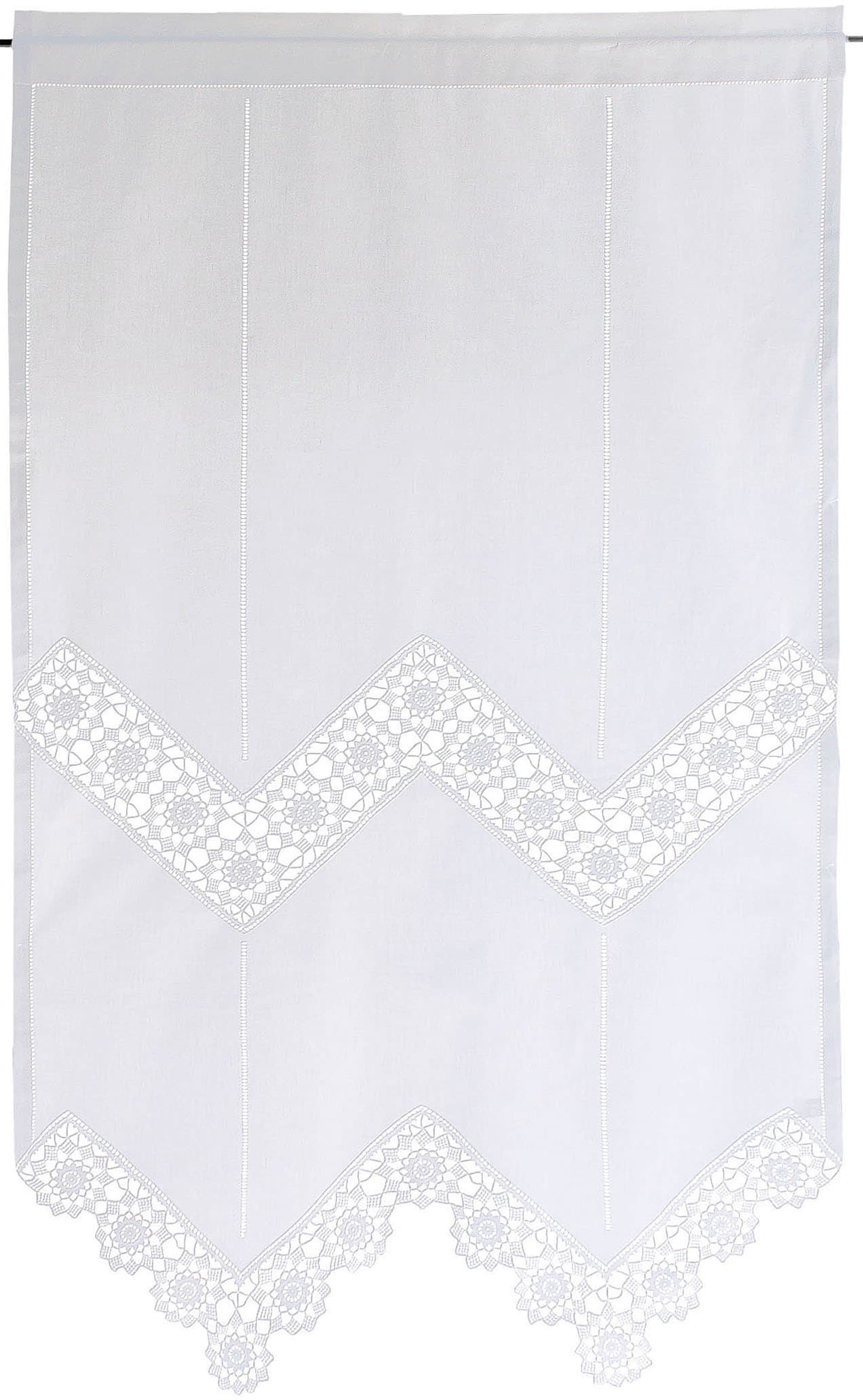 Image of HOSSNER - ART OF HOME DECO Gardine »Dufour«, (1 St.), handgehäkelte Spitze, weiss, Baumwolle bei Ackermann Versand Schweiz