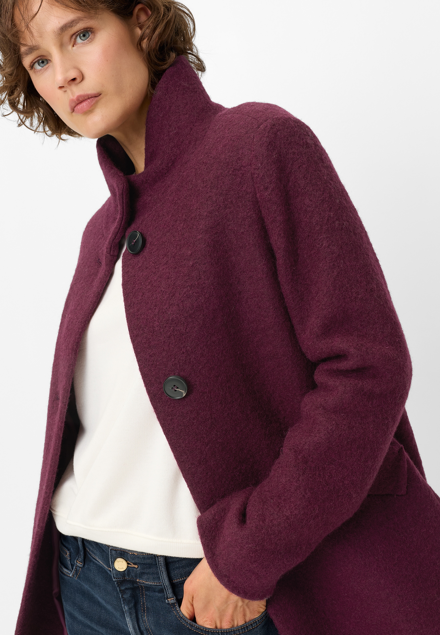 Fuchs Schmitt Manteau en laine Col montant, coupe régulière, mélange de laine