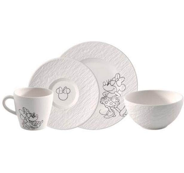 Image of Villeroy & Boch Kindergeschirr-Set "Manufacture Rock – Mickey Mouse 4-teilig" Porzellan-Set mit Schieferstruktur und Disney-Motiv