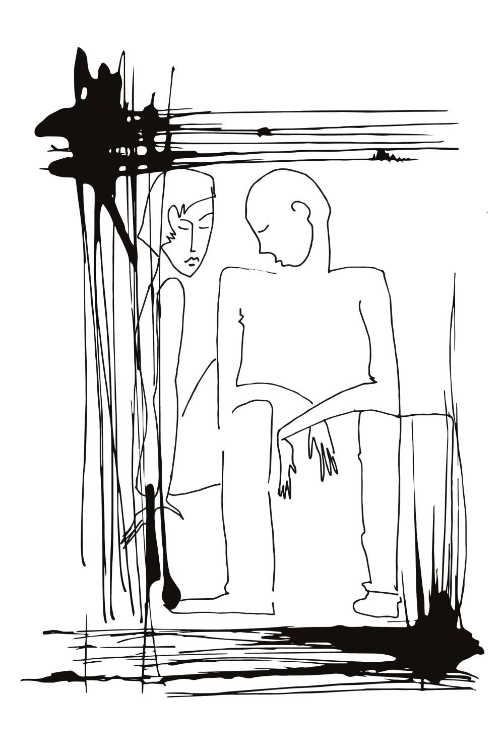 Image of queence Acrylglasbild "Mann und Frau" Frau Kunst Mann Schwarz-Weiss Fine Art-Print in Galeriequalität