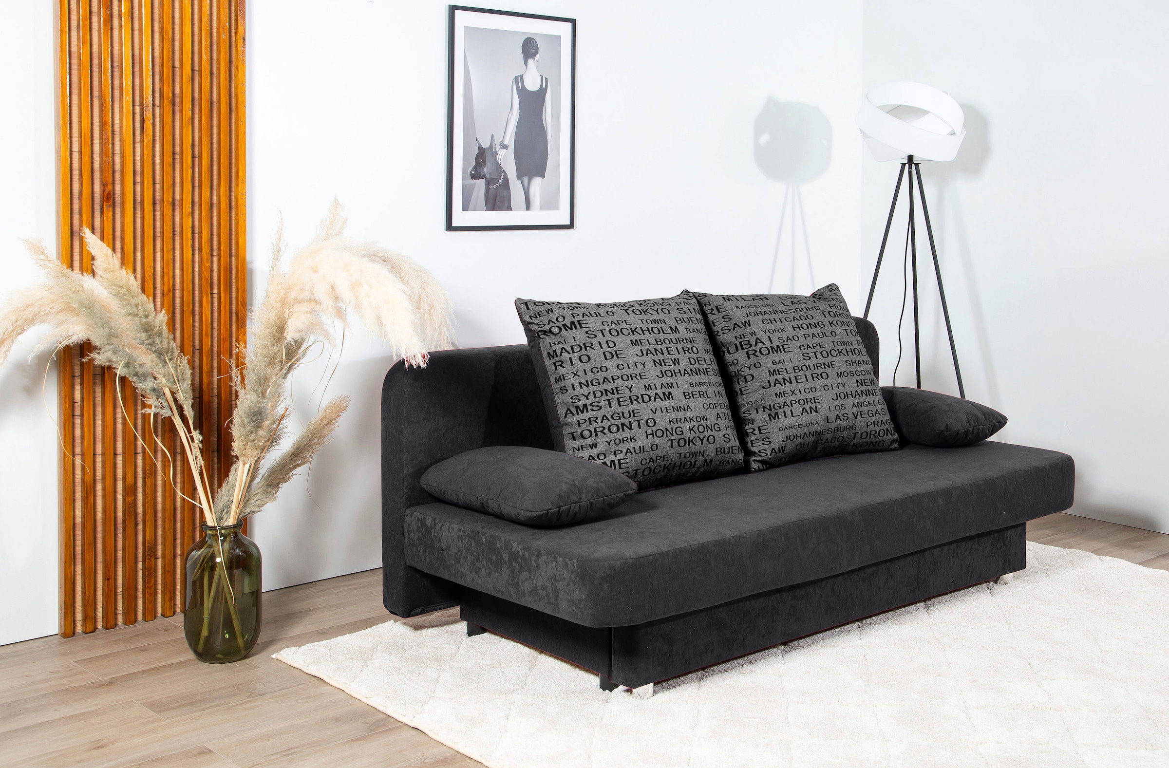 COLLECTION AB Schlafsofa »Ulla inkl. Bettfunktion und Bettkasten«, Schlafsofa,Bettfunktion,Bettkasten,inkl. Rückenkissen,Armlehnekissen