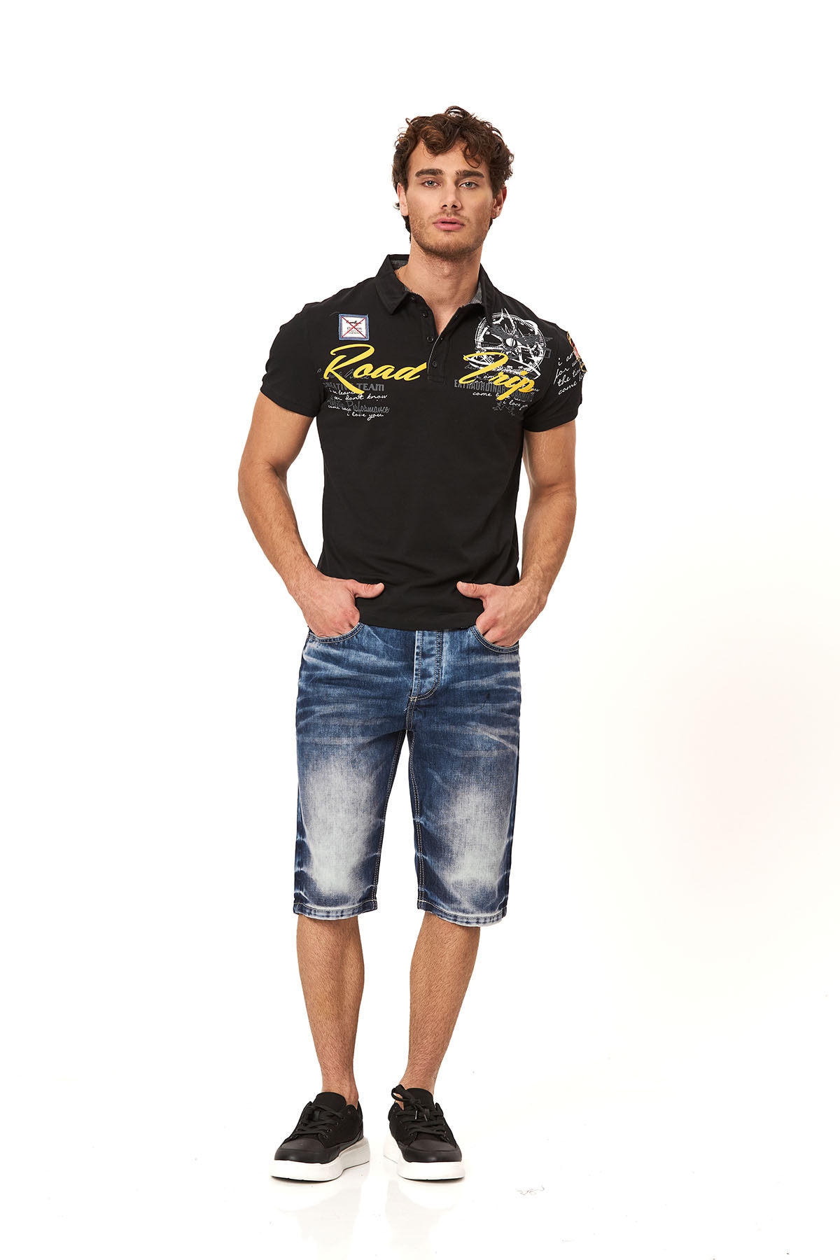 Cipo & Baxx Bermuda en jean Baumwolle, regular fit