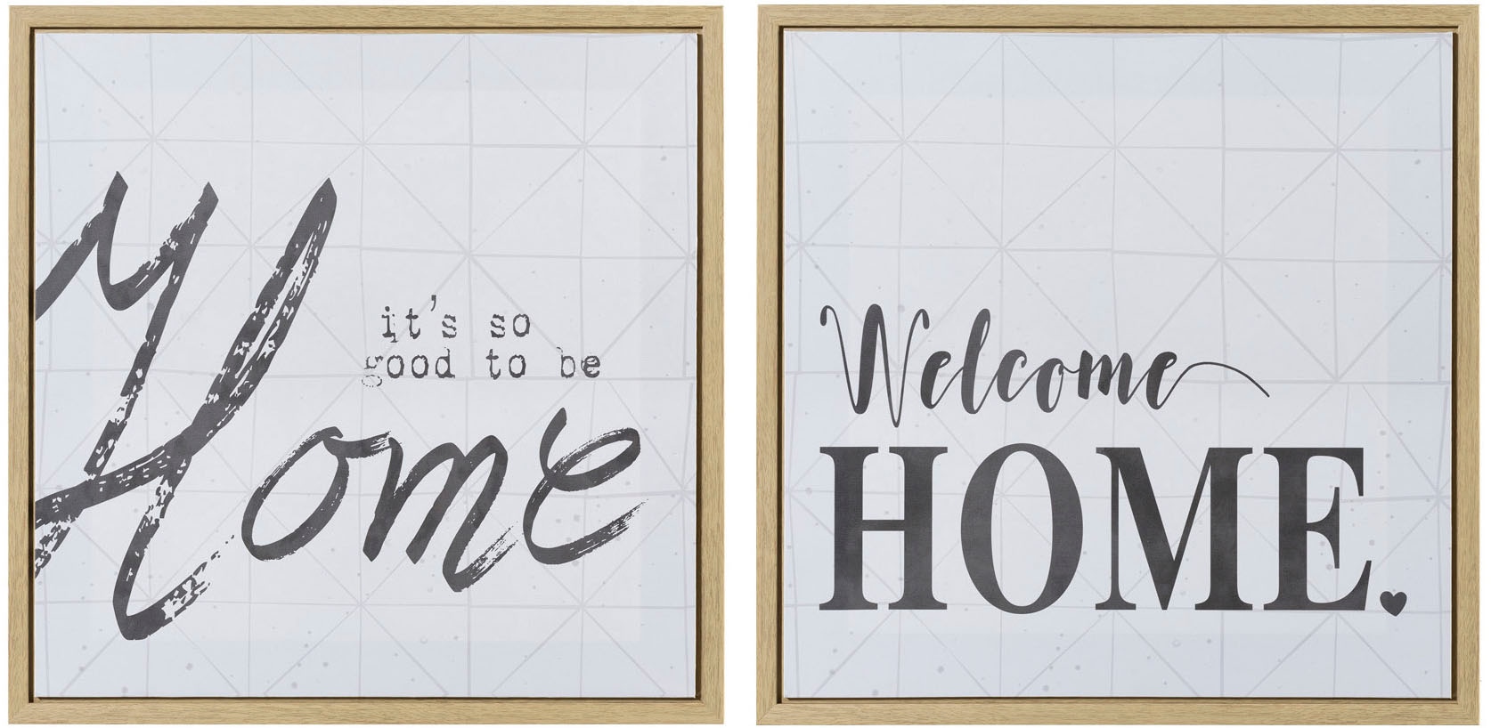 Image of Creativ home Bild mit Rahmen "Deko-Bild HOME" 2 Stk. tlg. in quadratischer Ausführung