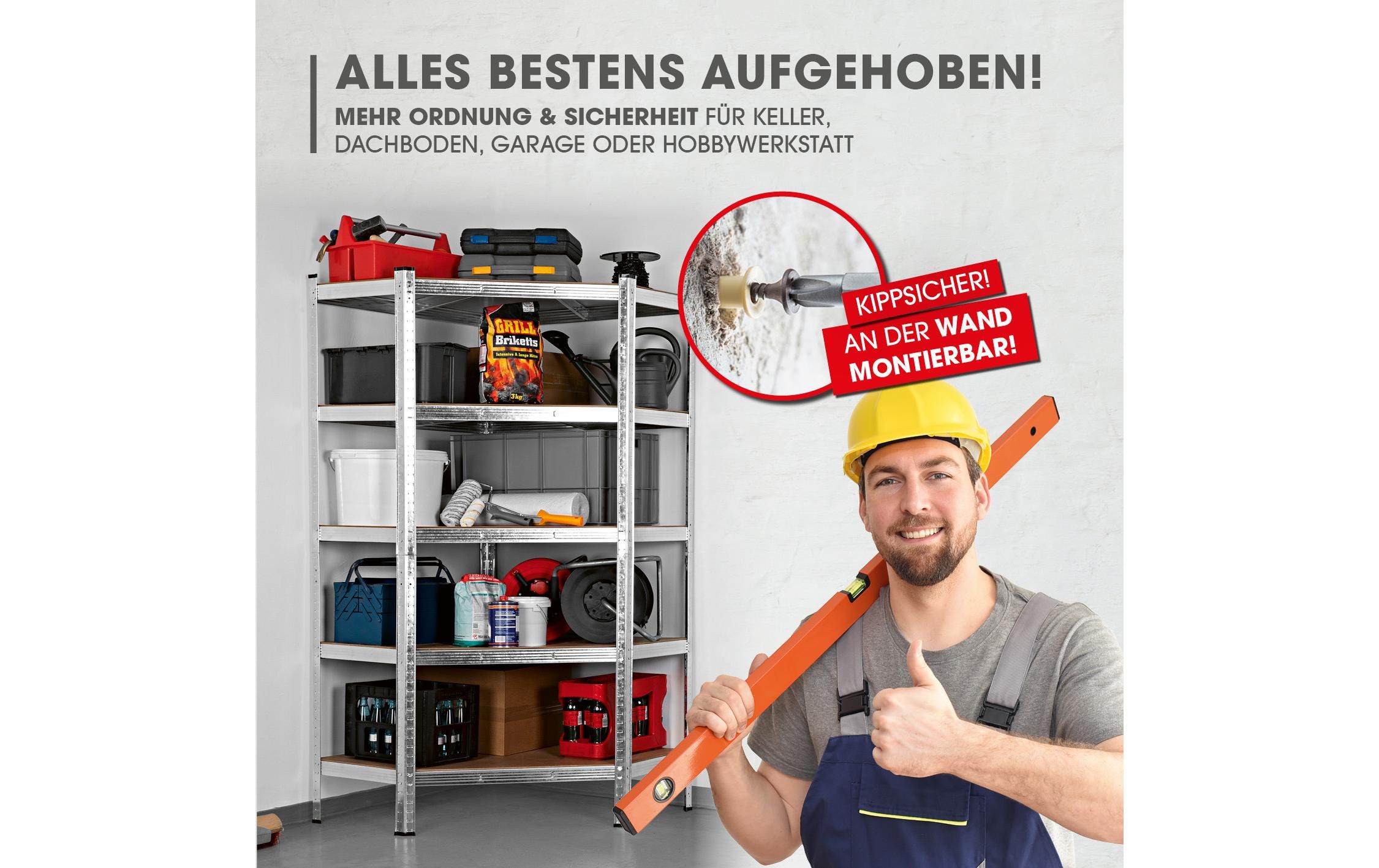 EASYmaxx Schwerlastregal »180 x 90 x 90 cm«
