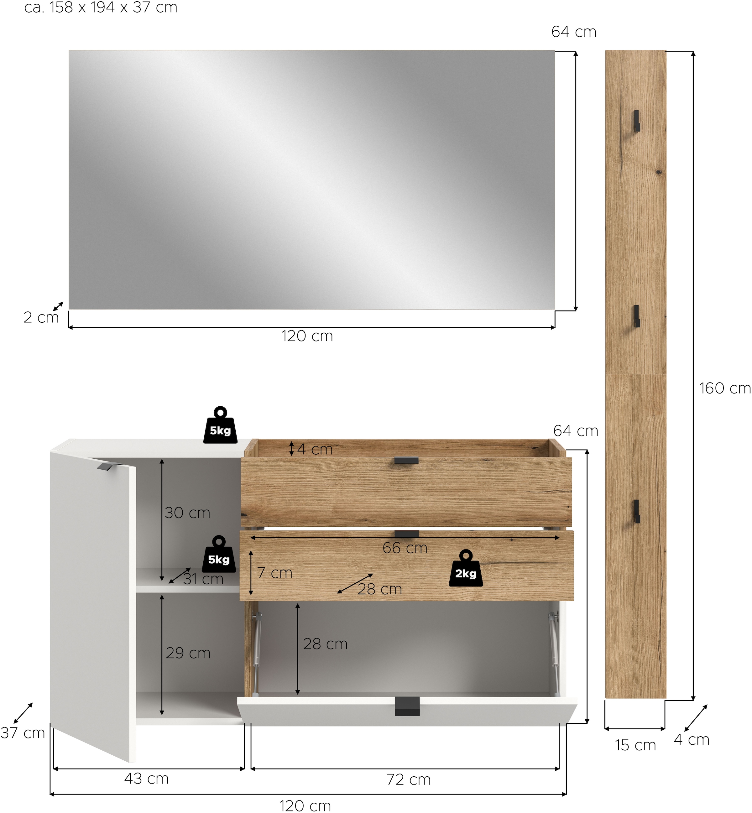 Home affaire Ensemble de vestiaires »Oran« Set, 3 cuis tlg.