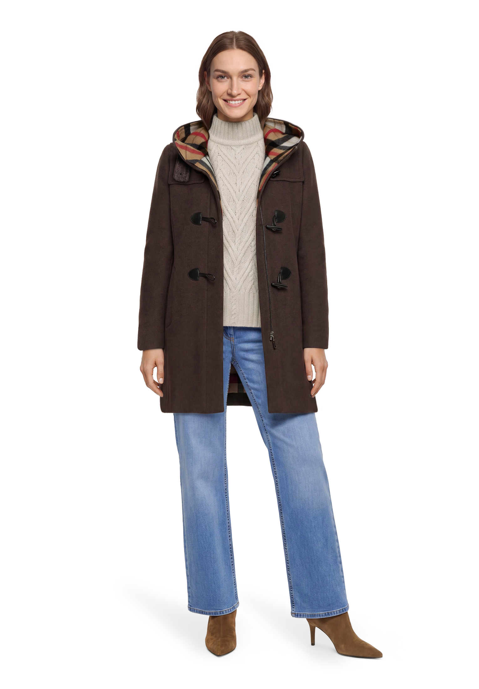 Gil Bret Dufflecoat duffle-coat avec capuche et doublure à carreaux