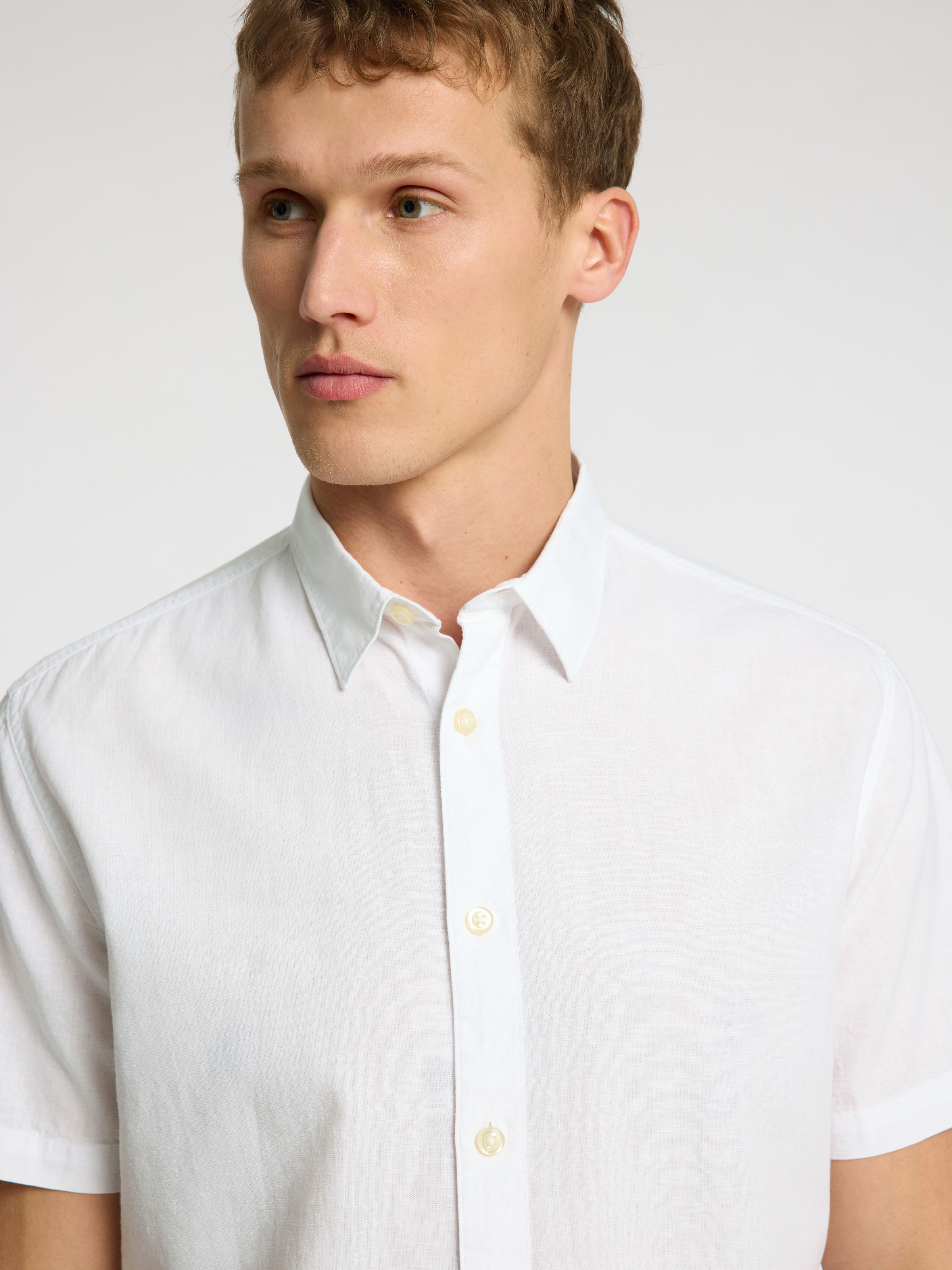 SELECTED HOMME Kurzarmhemd »SLHREG-SUN SHIRT SS NOOS«, mit Leinen