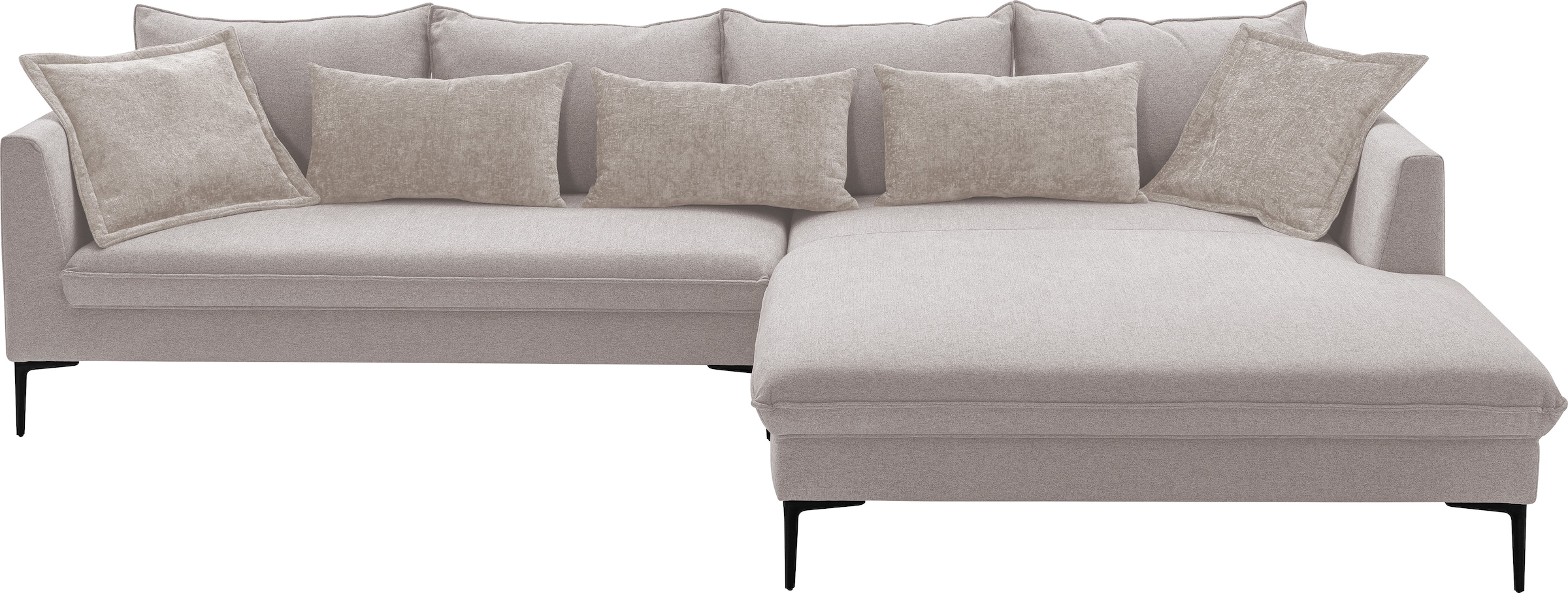 exxpo - sofa fashion Ecksofa »Piazza, elegant und edel, Designsofa mit tollem Sitzkomfort,«, (2 St.), Longchair Ecke in hochwertiger Verarbeitung, Stellmasse 321x187cm