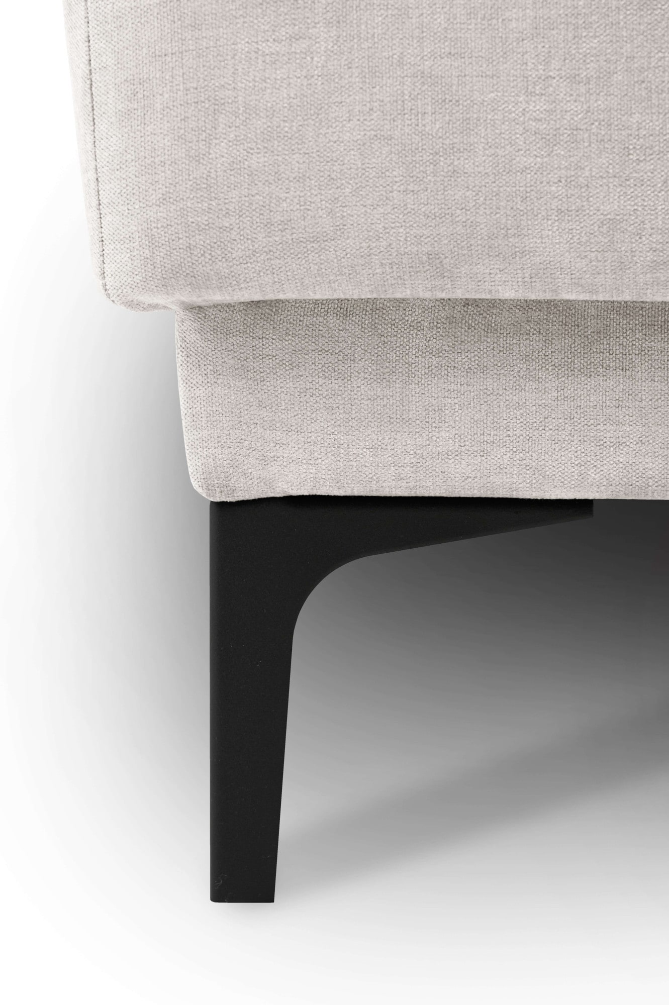 Places of Style Ecksofa »Polsterecke Oland, Struktur, Flachgewebe, Luxus-Microfaser, Boucle«, L-Form, 289 cm, Wellenunterfederung, Skandi-Design, Metallfüsse
