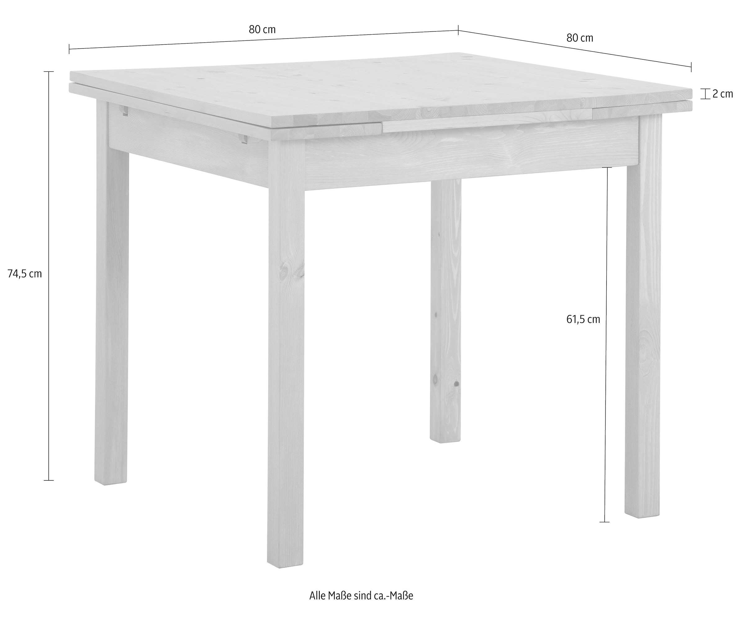 Home affaire Esstisch »Maike, TOPSELLER!«, (Esstisch, Küchentisch), Home affaire, Breite 80cm, mit Auszugsfunktion