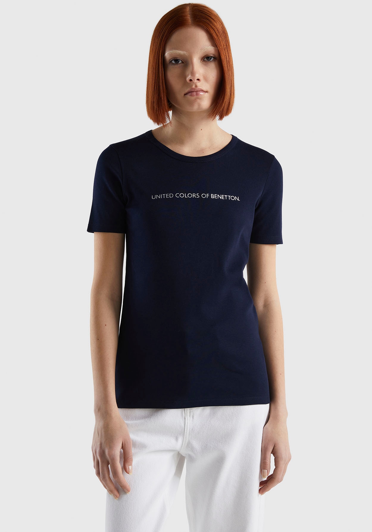 T-Shirt, mit glitzerndem Druck