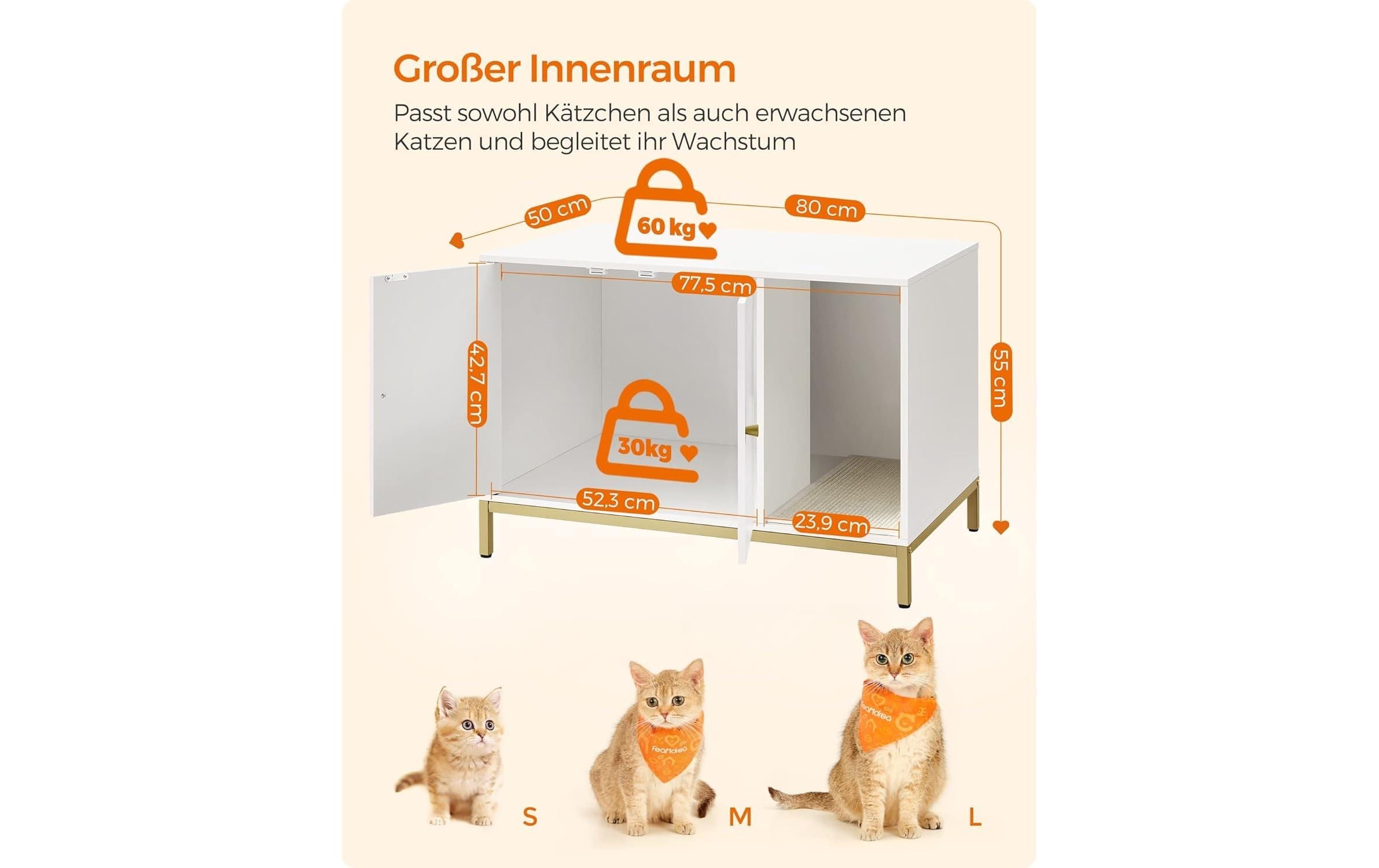 FEANDREA Tierhaus »für Katzentoilette 80 x 50 x 55 cm«