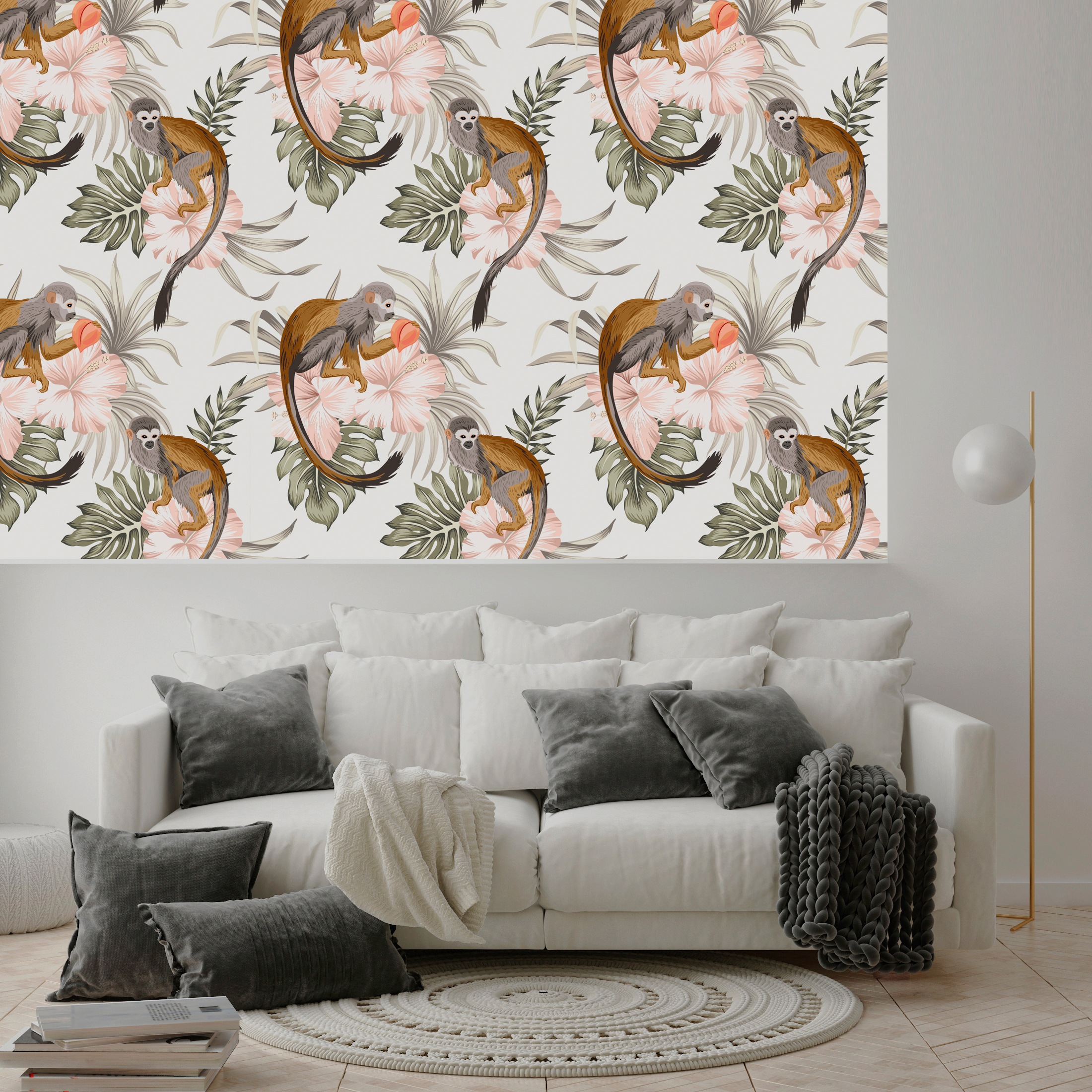 queence Vinyltapete »Lorena« Motiv | bedruckt | botanisch | floral | gemustert | natürlich glatt 90x250cm, selbstklebend, kinderleichte Anbringung, , Sticker