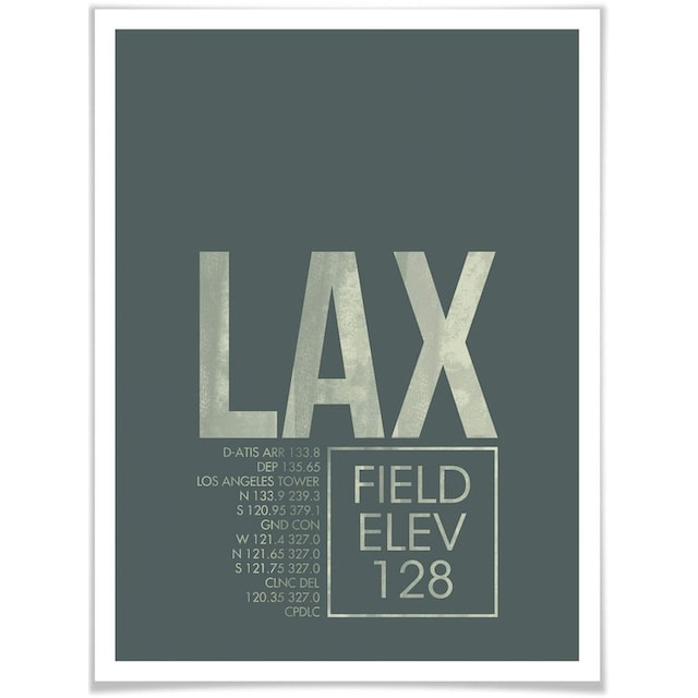 Wall-Art Poster »Wandbild LAX Flughafen Los Angeles«, Flughafen, (1 St.),  Poster, Wandbild, Bild, Wandposter à bas prix