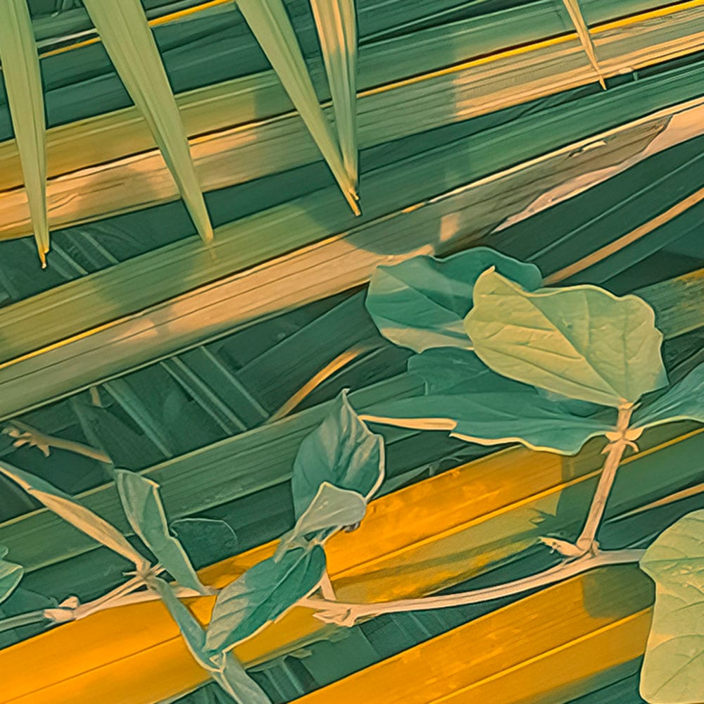 Komar Fototapete »Digitaldruck Vlies - Neon Fern - Grösse 200 x 250 cm«, bedruckt, Wohnzimmer, Schlafzimmer