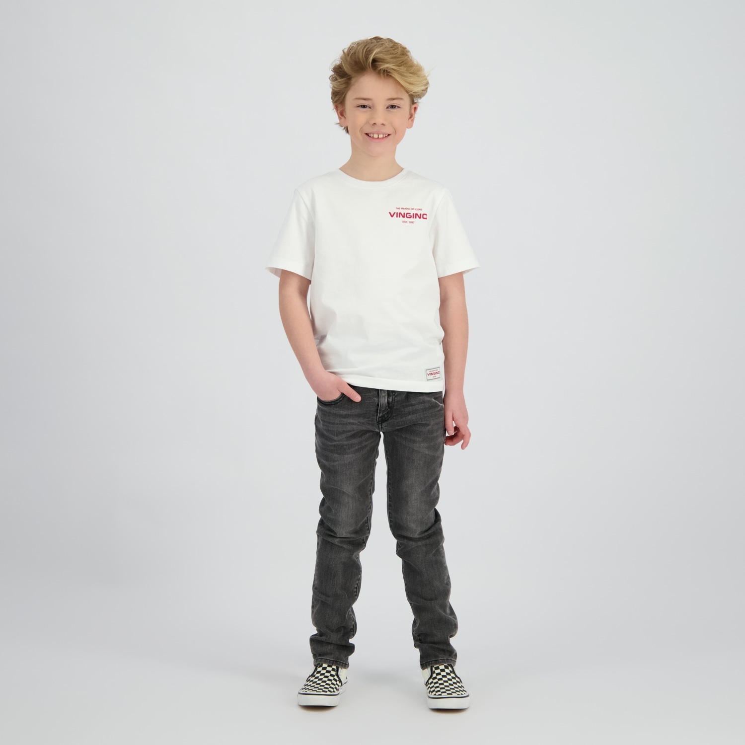 Vingino T-shirt Avec imprimé devant et grand imprimé dos, pour garçons