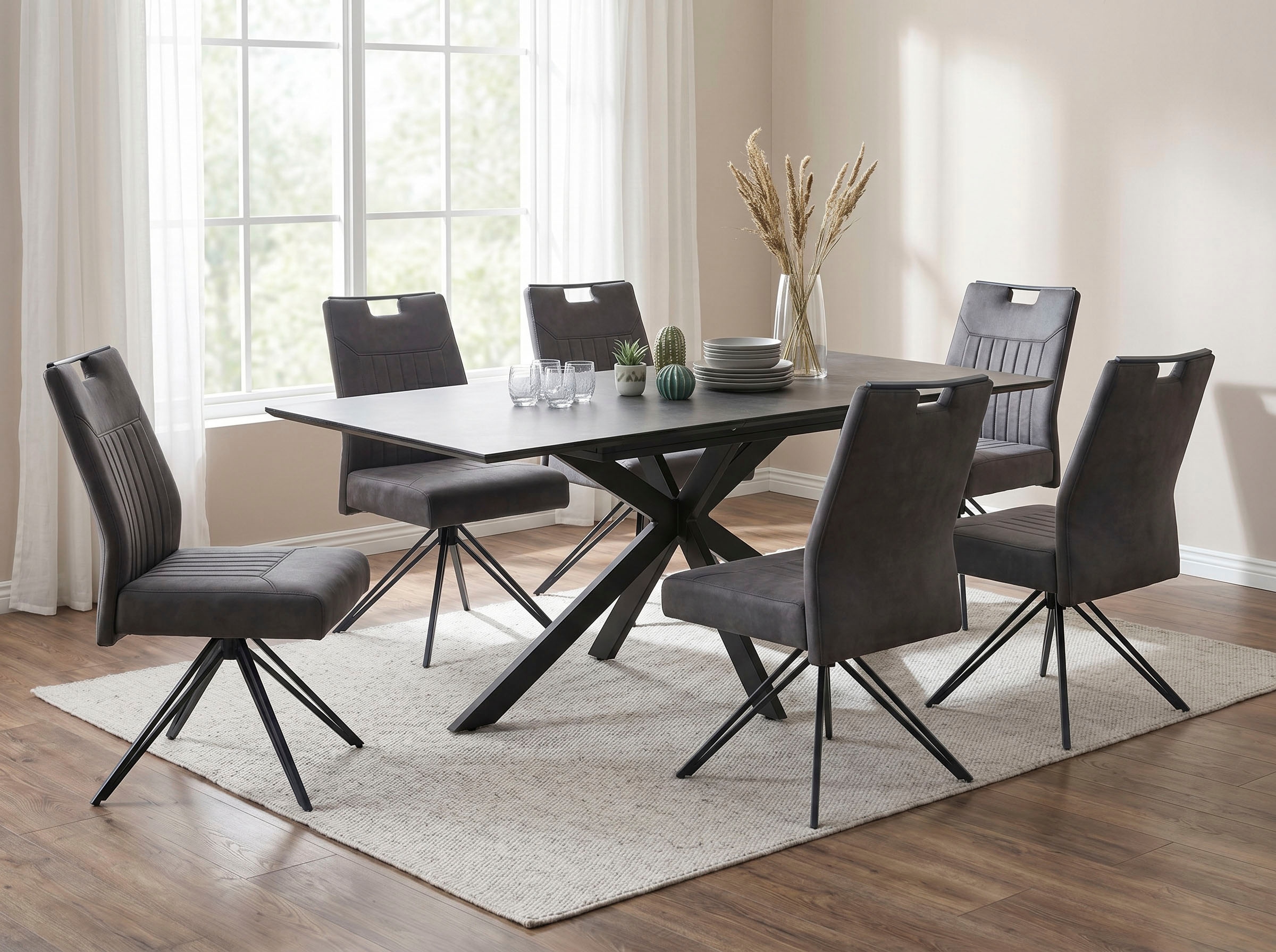 HELA Chaise à 4 pieds »MAGGY« () 1 cuisXXL Sitzbreite, 360° drehbar, V-Fuss, Federkorb, 200kg belastbar