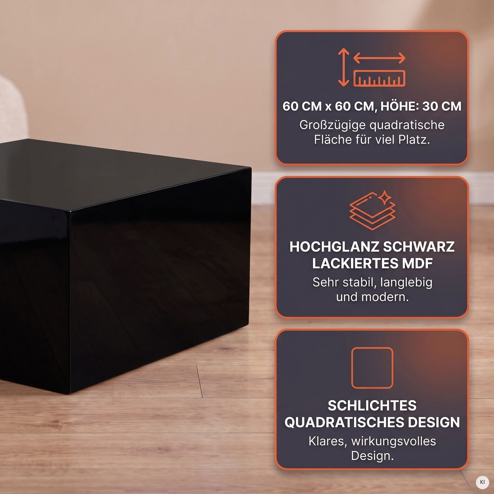 SalesFever Couchtisch Schnörkelloses Design trifft auf ultramoderne Hochglanzoptik