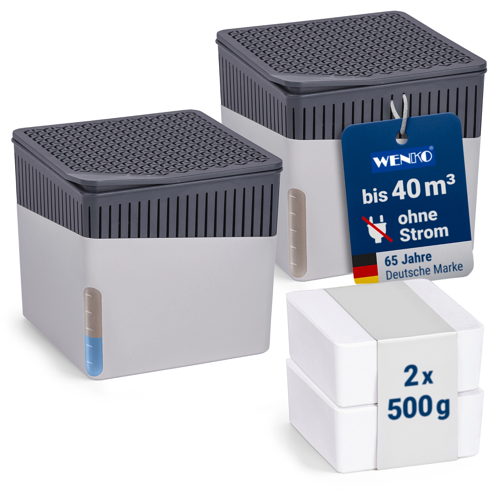 WENKO Déshumidificateur d'air »Cube« für 40 m³ Räume 2 x 500 g