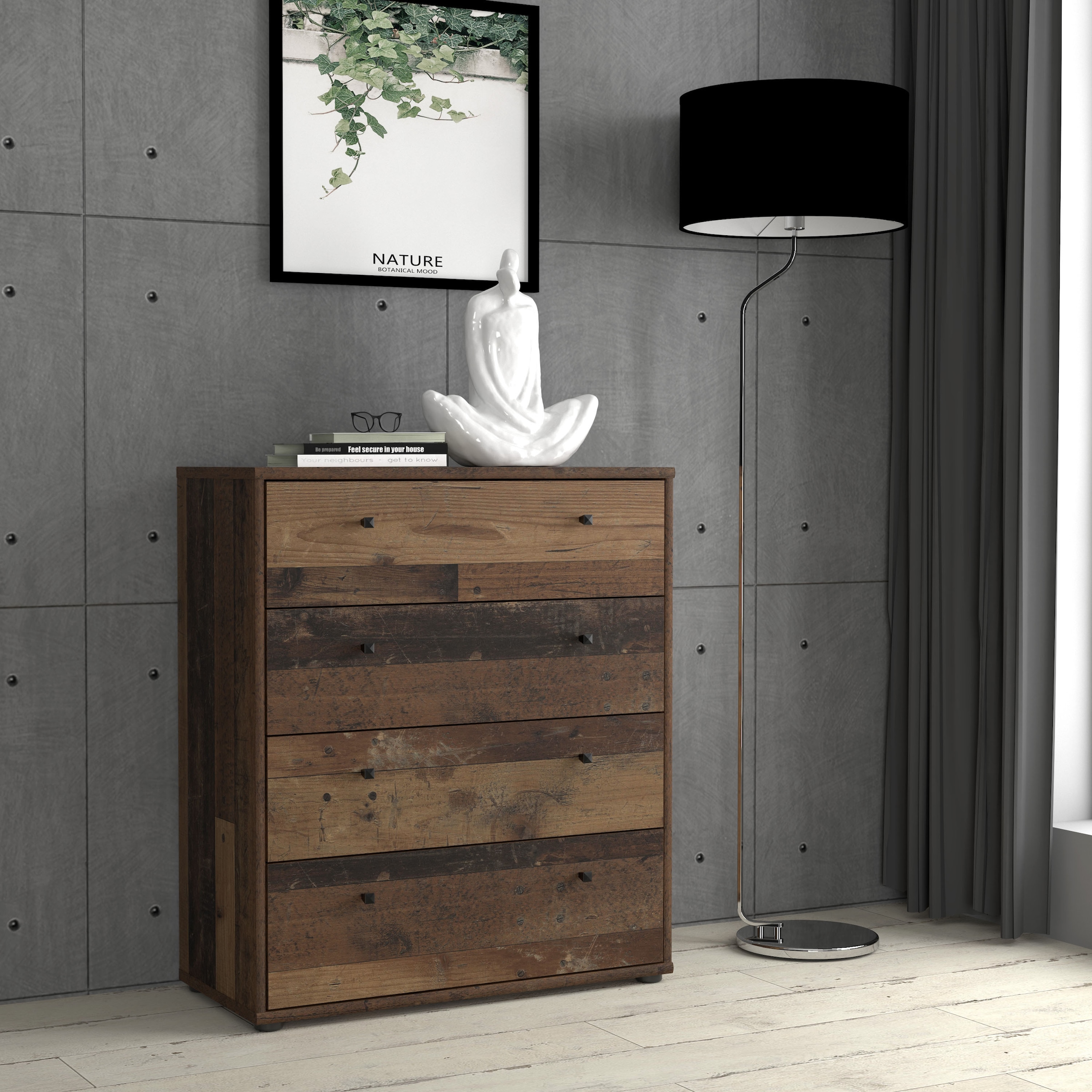 FORTE Commode »Tempra, Kommode, 4 Schubkästen , Höhe 85,5 cm« largeur 73,7 cm