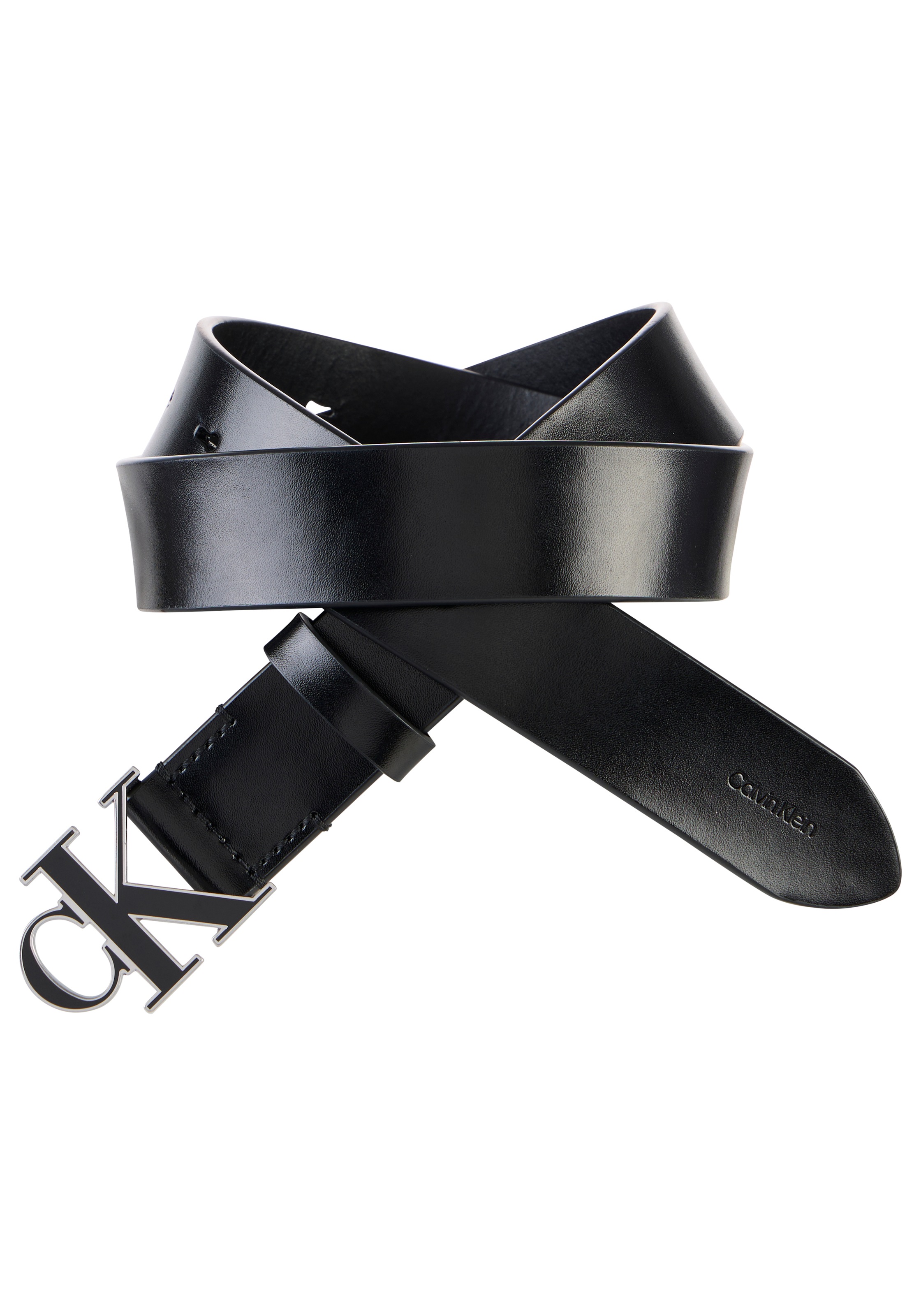 Image of Calvin Klein Ledergürtel "ROUND CK BUCKLE 30MM BELT INLAY" Grössenverstellbar mit Metallschliesse
