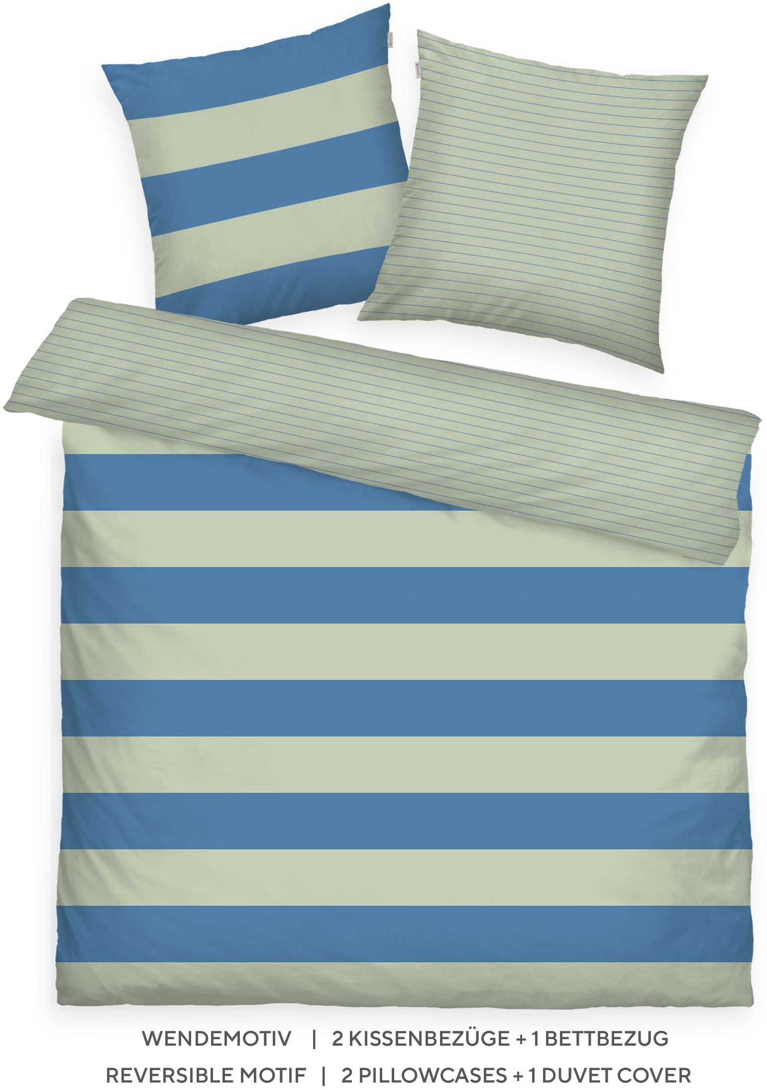 Image of TOM TAILOR HOME Bettwäsche "BOLD STRIPES in Gr. 135x200cm, 155x220cm oder 200x220cm" 3 Stk. new bedroom, mit farbigem Markenreissverschluss