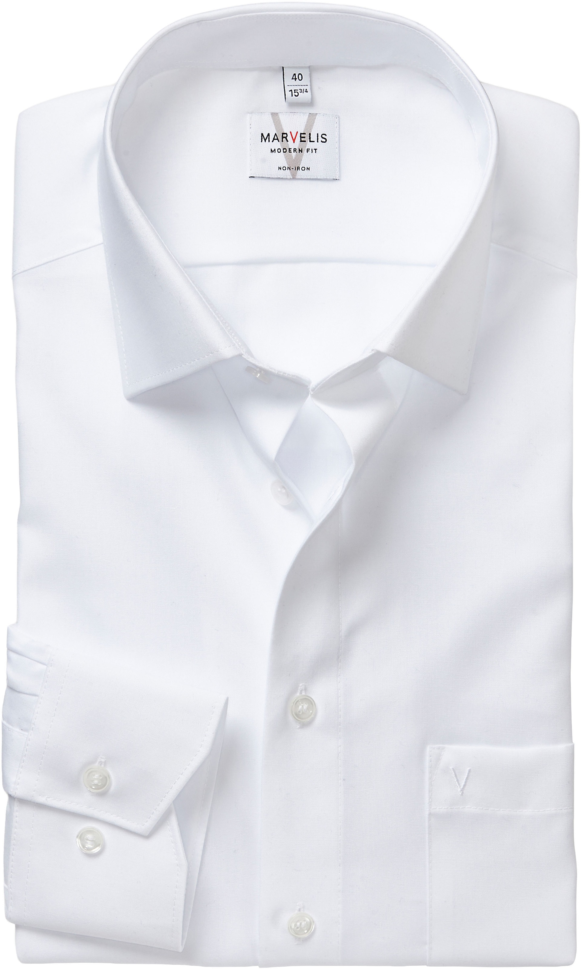 MARVELIS Chemise à manches longues modern fit, Businesshemd, bügelfrei, New-Kentkragen