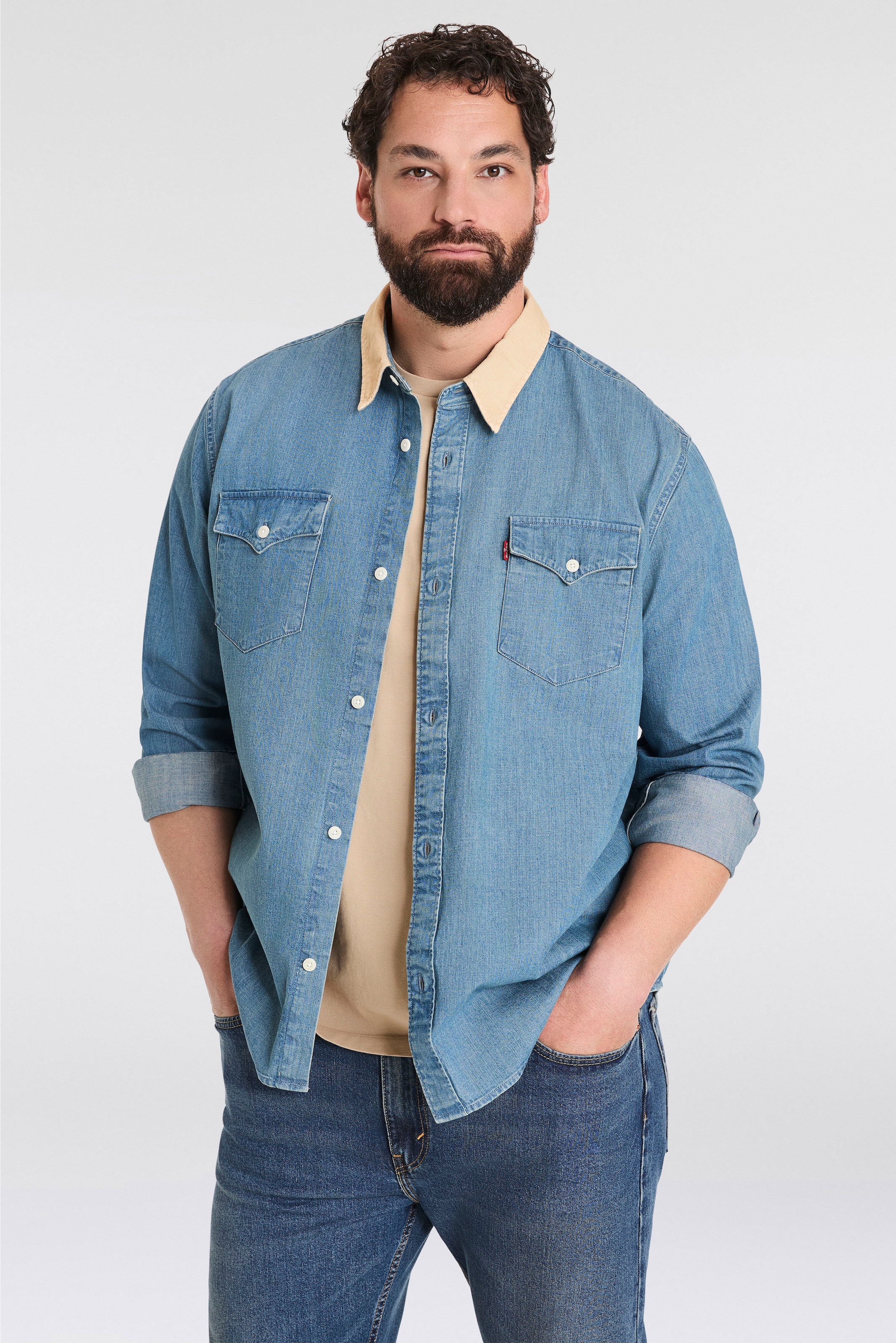 Levi's® Plus Jeanshemd »BIG RELAXED FIT WESTERN«