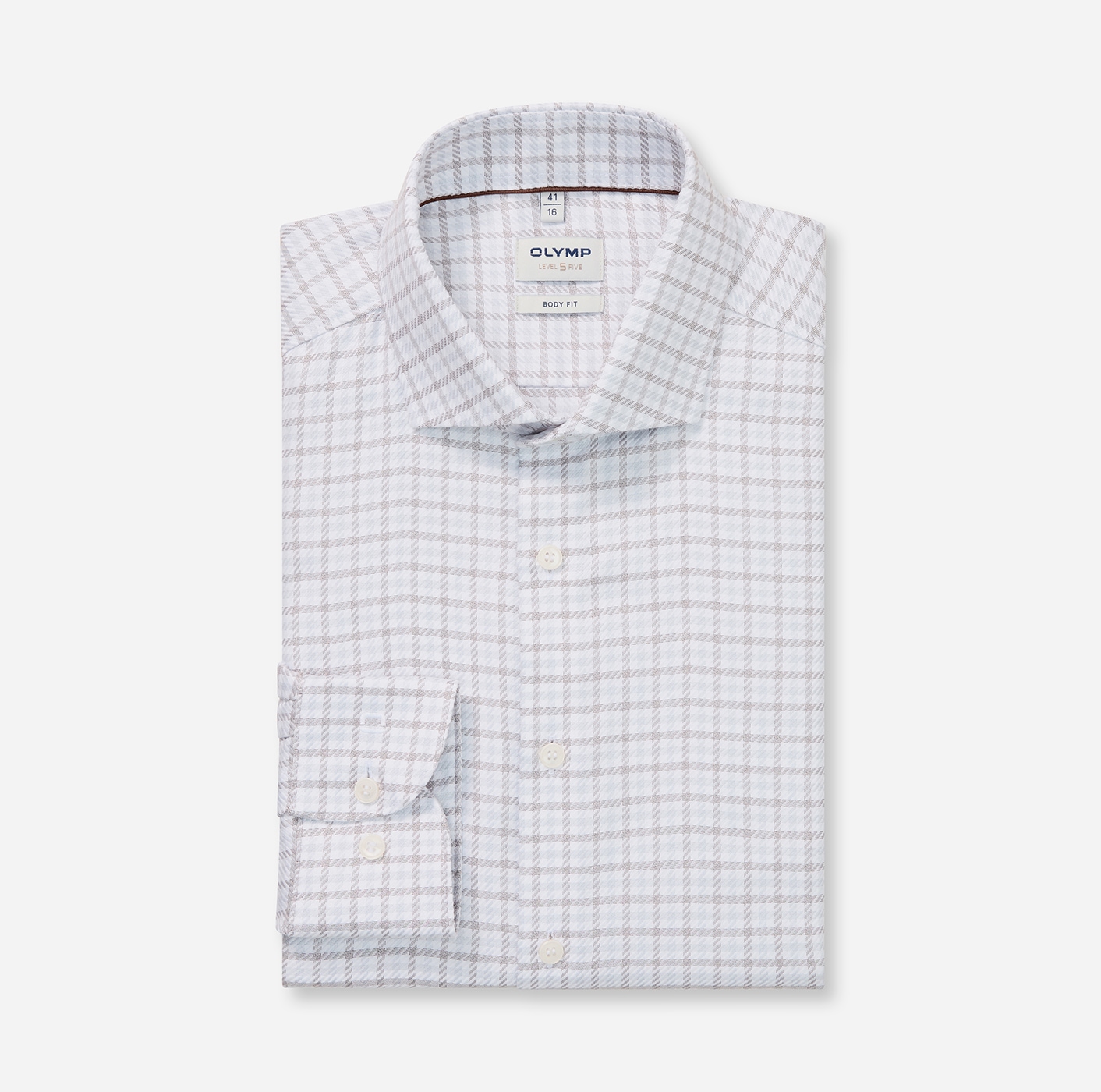 OLYMP Chemise à manches longues »Level Five« Businesshemd, body fit, Royal Kentkragen, Karomuster