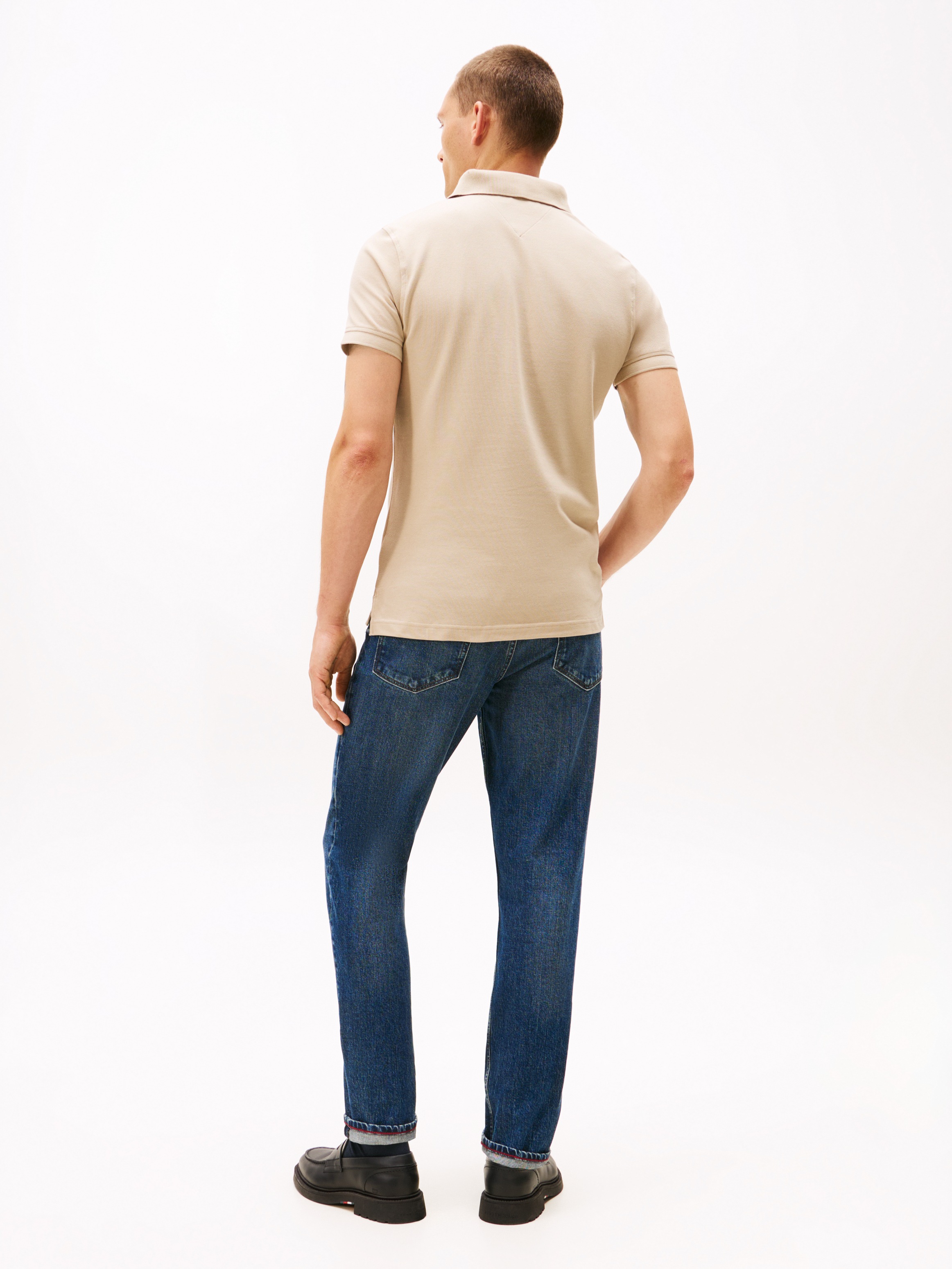 Tommy Hilfiger Polo »1985 SLIM POLO mit Stickerei und Piqué-Qualität« unifarben, casual, slim fit, Baumwollmix, Polokragen