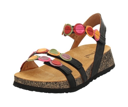 Sandale »KOAK«, Sommerschuh, Sandalette, Keilabsatz, mit farbenfrohen Applikationen