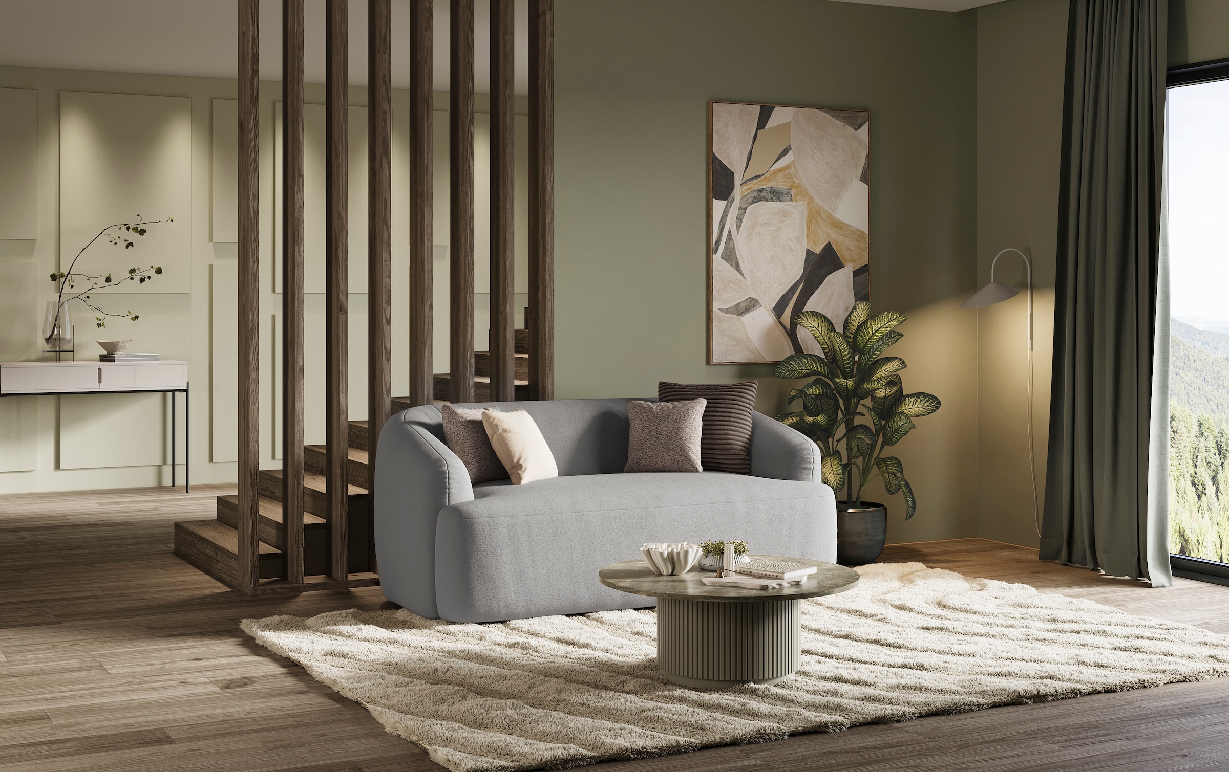 INOSIGN 2-Sitzer »Nergal, Einzelsofa, organisches Design, Brite 177cm«, Modernes Design, schlichte Optik, stilvoller Blickfang im Wohnzimmer