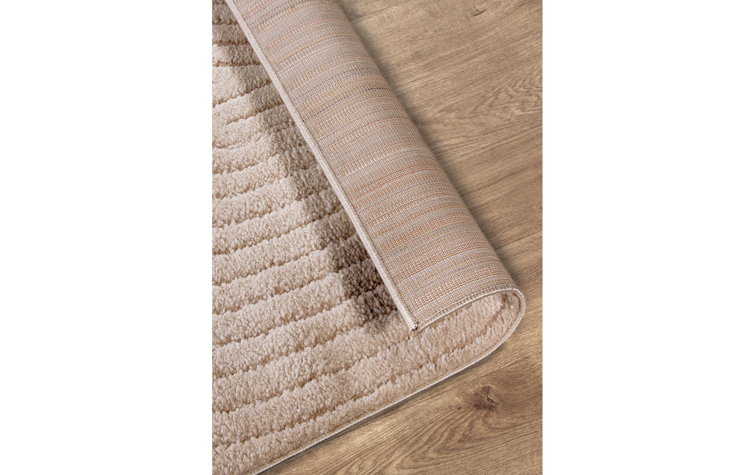 ELLE DECORATION Teppich »Cosy Panglao,  auch als Rundteppich erhältlich« rechteckig 14 mm Höhe uni Kurzflor, Hoch Tief Struktur, modern, Skandi, Boho, Wohnzimmer