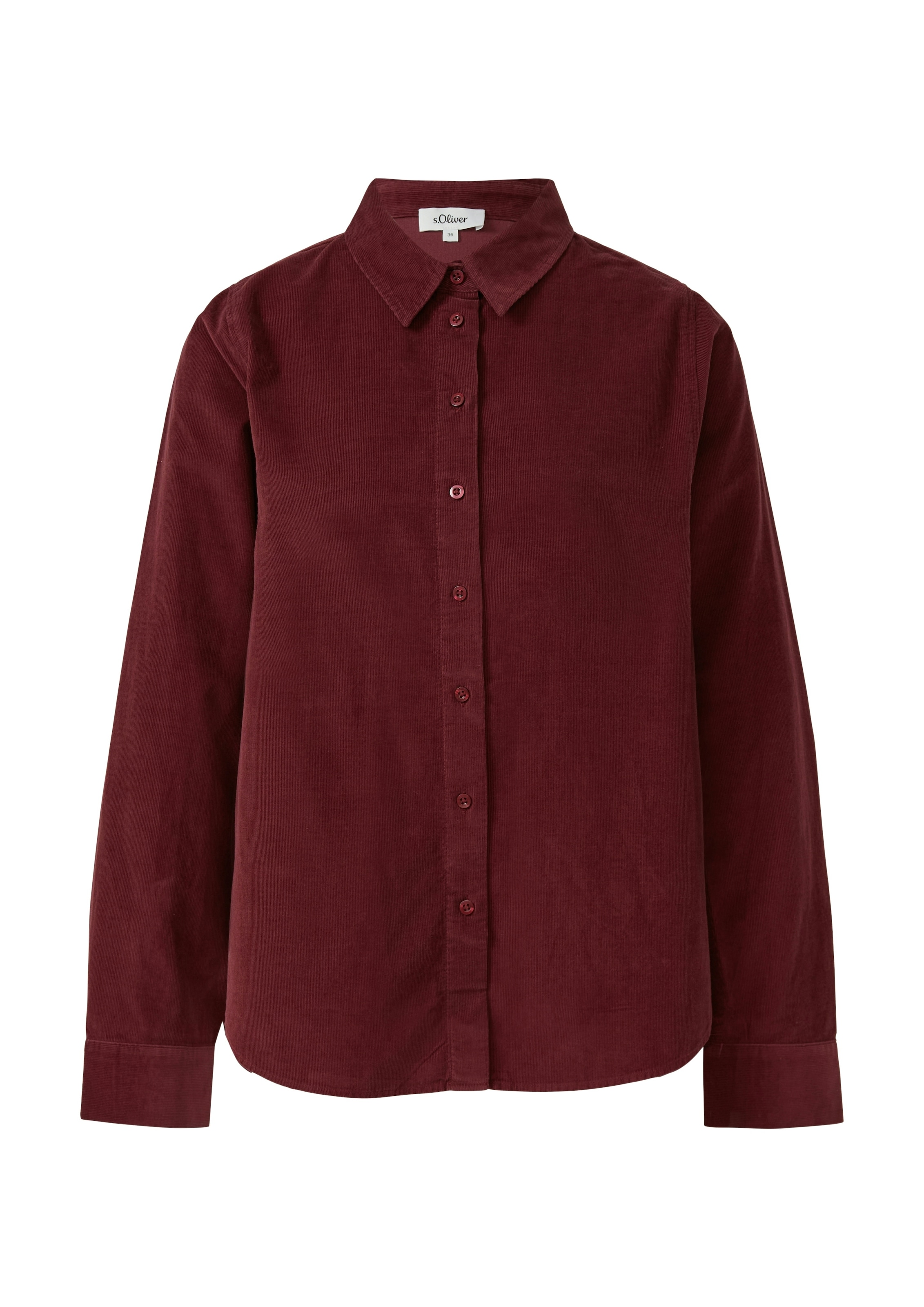 s.Oliver Blouse chemise en velours côtelé fin, coupe relaxed