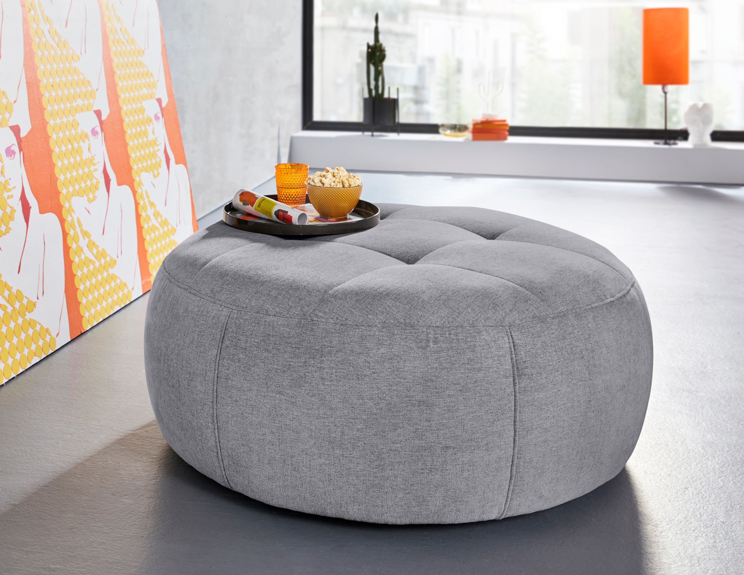 Image of INOSIGN Hocker »Lounis«, (Hockerprogramm V), Rundhocker in 2 Grössen, "Soft clean" für leichte Reinigung mit Wasser bei Ackermann Versand Schweiz