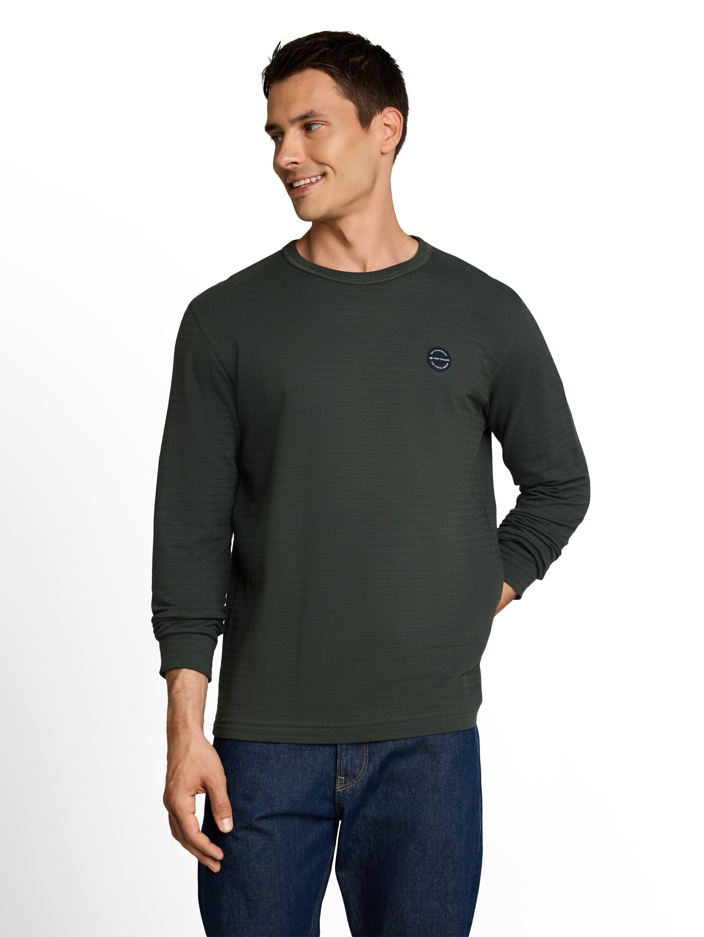 Image of TOM TAILOR Langarmshirt Rundhals / mit feinen Streifen