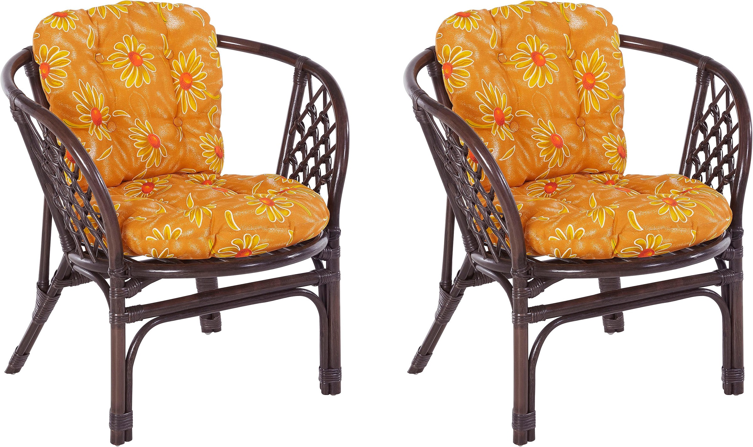 Image of Home affaire Rattanstuhl »Rattansessel«, im 2er-Set aus handgeflochtenem Rattan und passenden Kissenauflagen, Breite 66 cm bei Ackermann Versand Schweiz