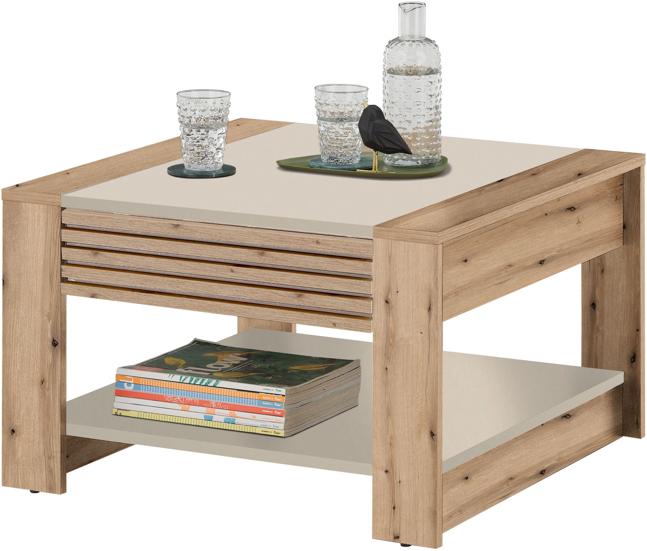 Stolkom Table basse »Feli Couchtisch B/H/T 70x42x70 cm« 1 cuis tlg. MDF, fest verleimten Stäbchen