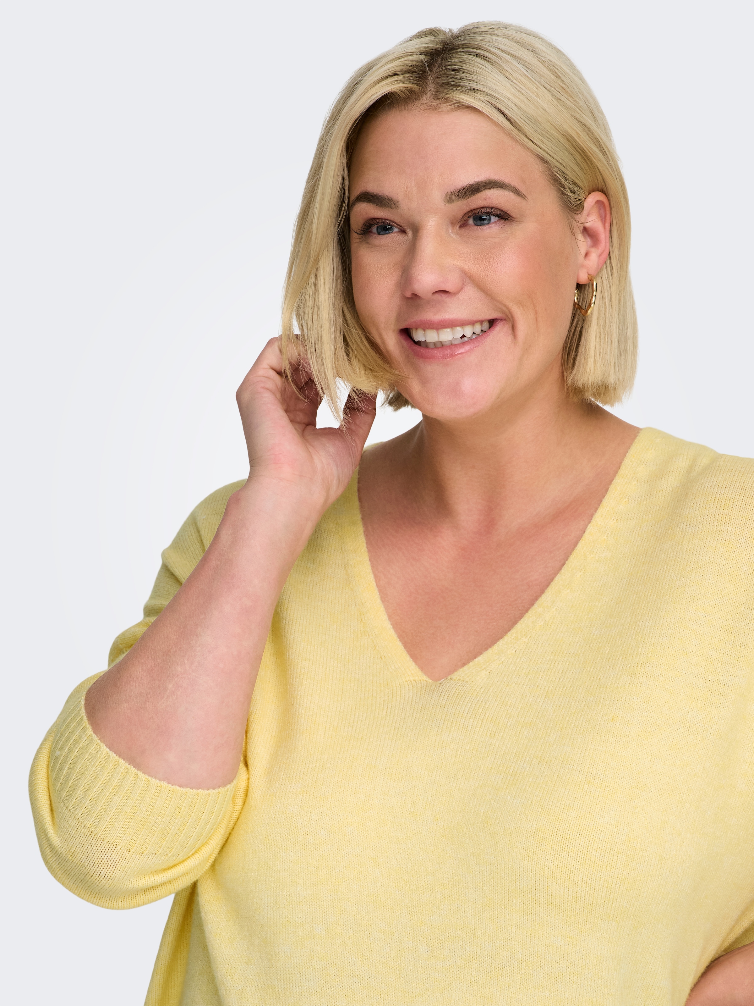 ONLY CARMAKOMA Pull col V »CARMARGARETA LS PULLOVER KNT NOOS« Viskosemischung, regular fit