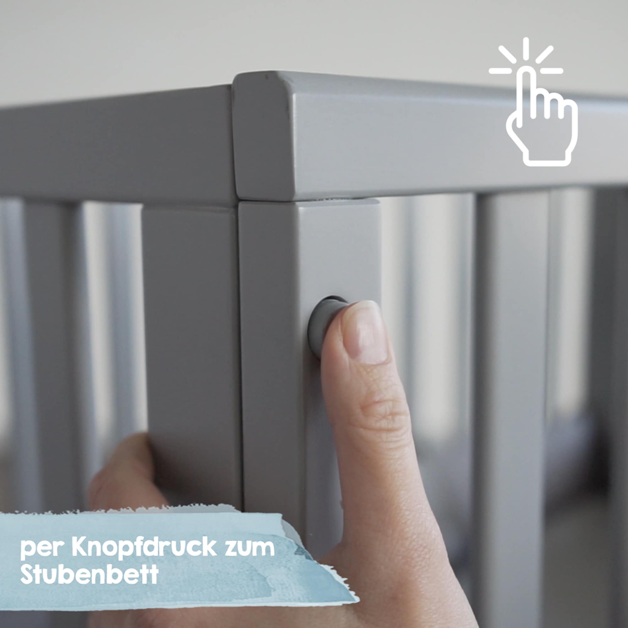 roba® Stubenbett »3in1 roba Style, taupe/silberfarbengrau«, mit 4 Rollen, Matratze, Nestchen und Sicherheitsbarriere