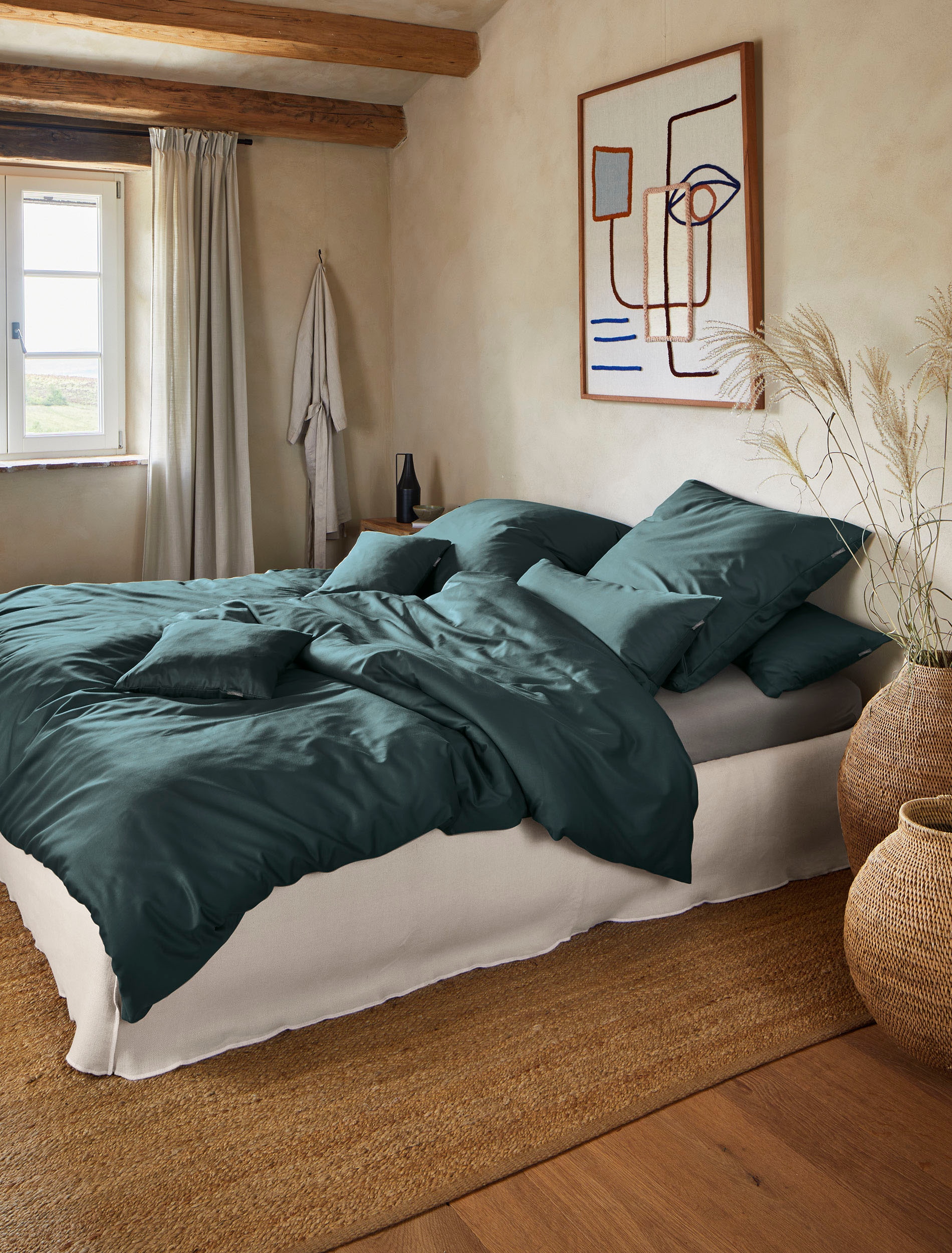 Irisette Bettwäsche »Premium Satin Bettwäsche Paris«, hochwertige Uni Premium Bettwäsche mit Reissverschluss, 100% Baumwolle