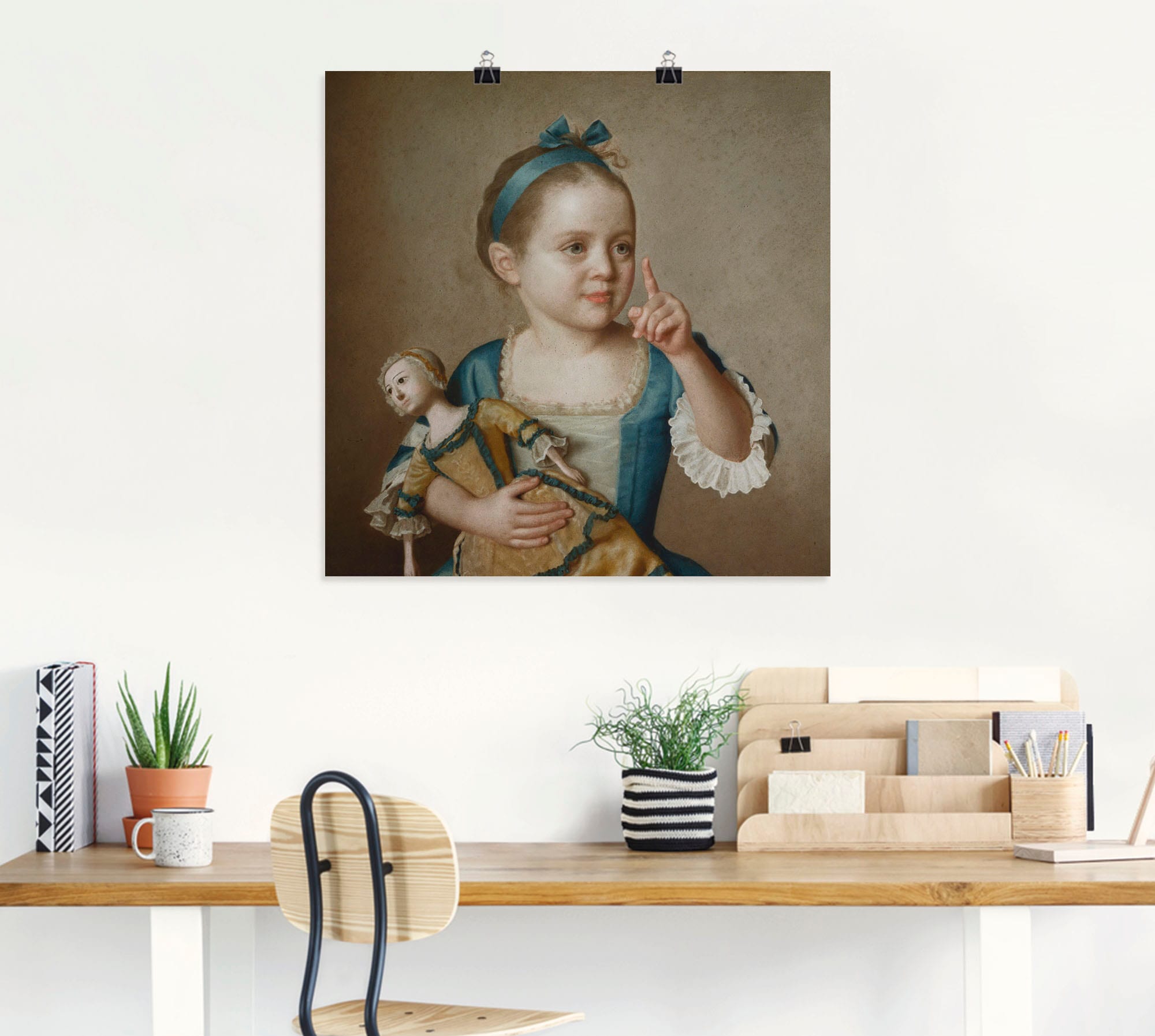Artland Wandbild »Mädchen mit Puppe.«, Kind, (1 St.), als Leinwandbild, Poster in verschied. Grössen