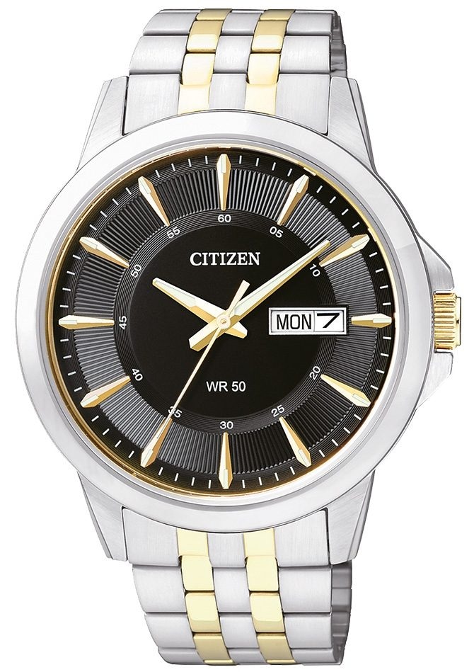 Image of Citizen Quarzuhr Armbanduhr, Herrenuhr, Damenuhr, Edelstahlarmband, Datum